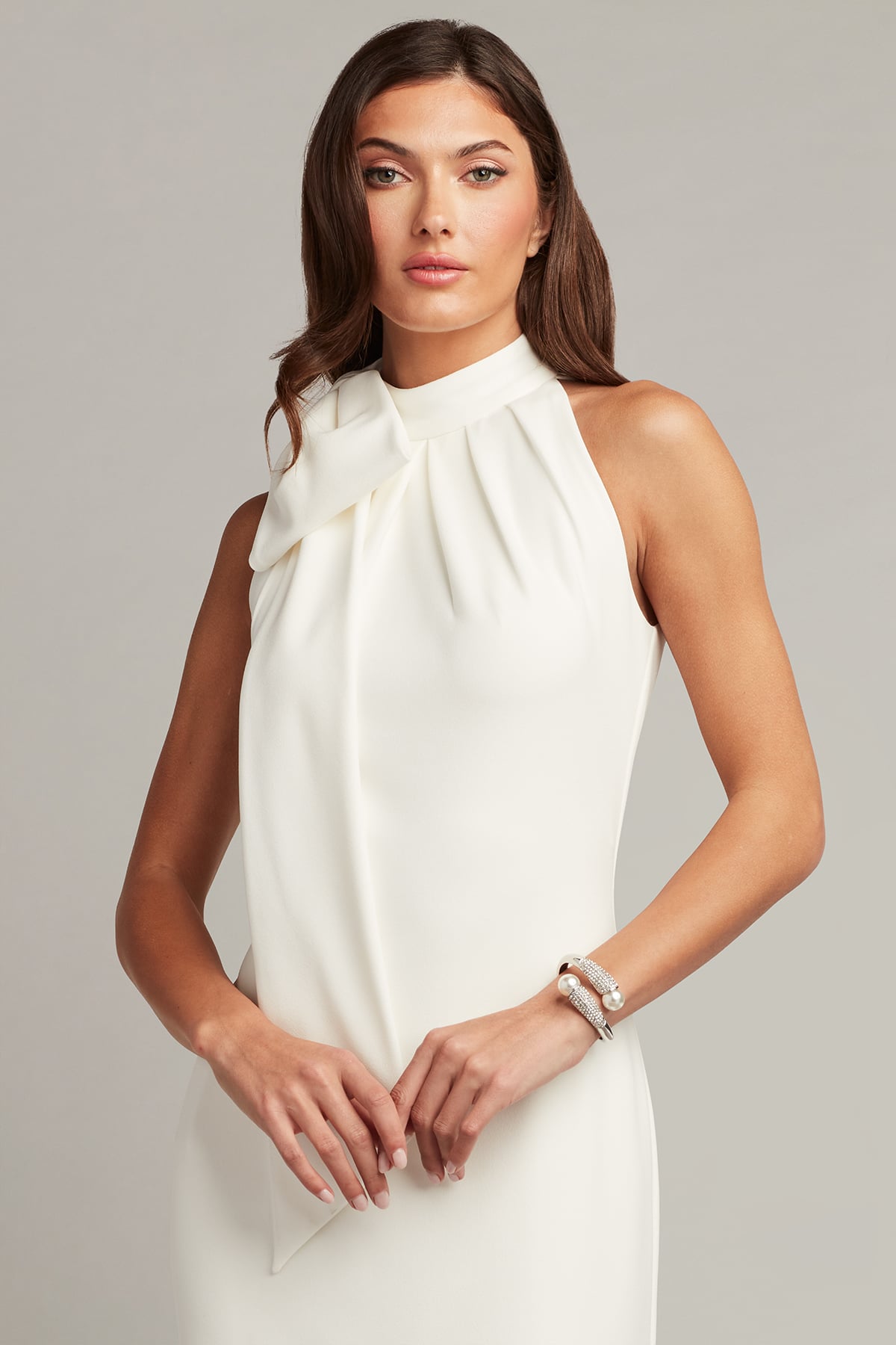 Sims Shoulder Bow Halter Gown