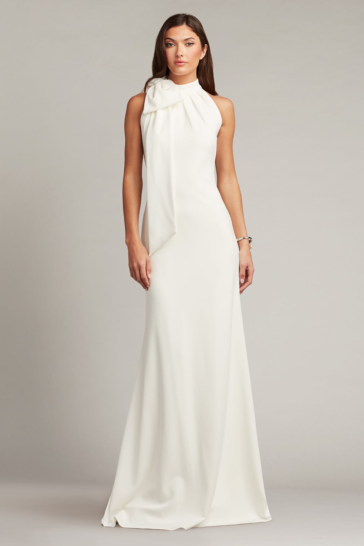 Sims Shoulder Bow Halter Gown
