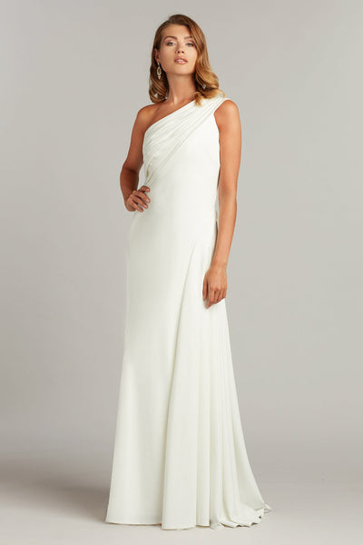 Laine One-Shoulder Crepe Gown – Tadashi Shoji Official Online Boutique