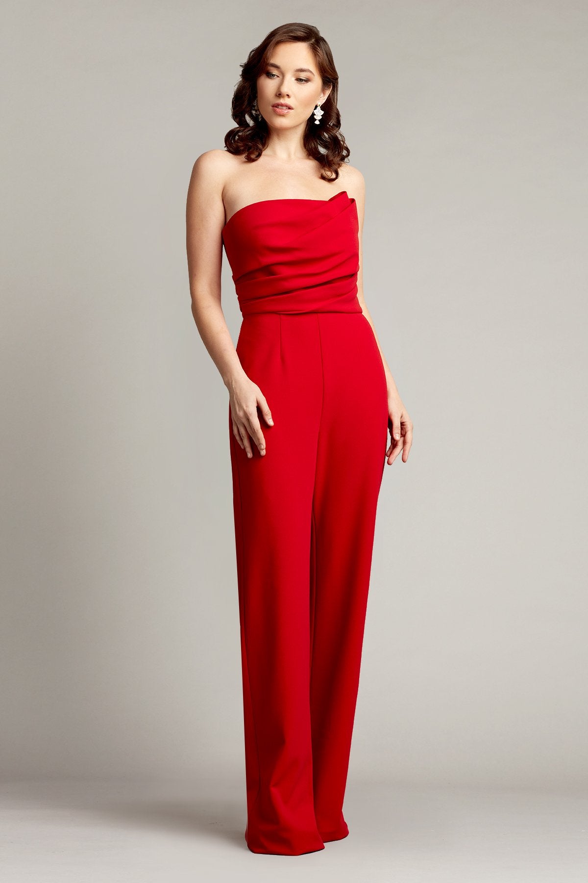 Allen Draped Crepe Jumpsuit – Tadashi Shoji Official Online Boutique