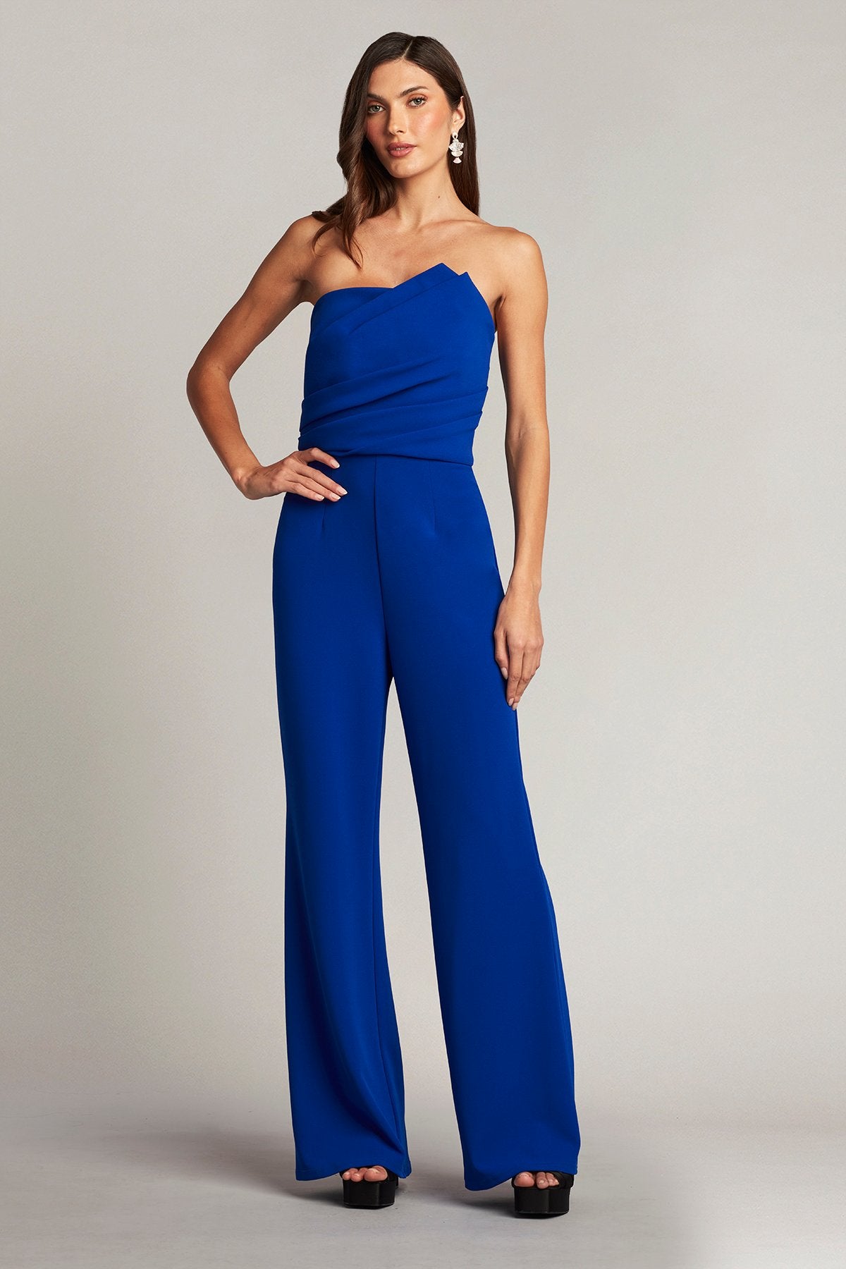 Allen Draped Crepe Jumpsuit-MSTBL – Tadashi Shoji Official Online