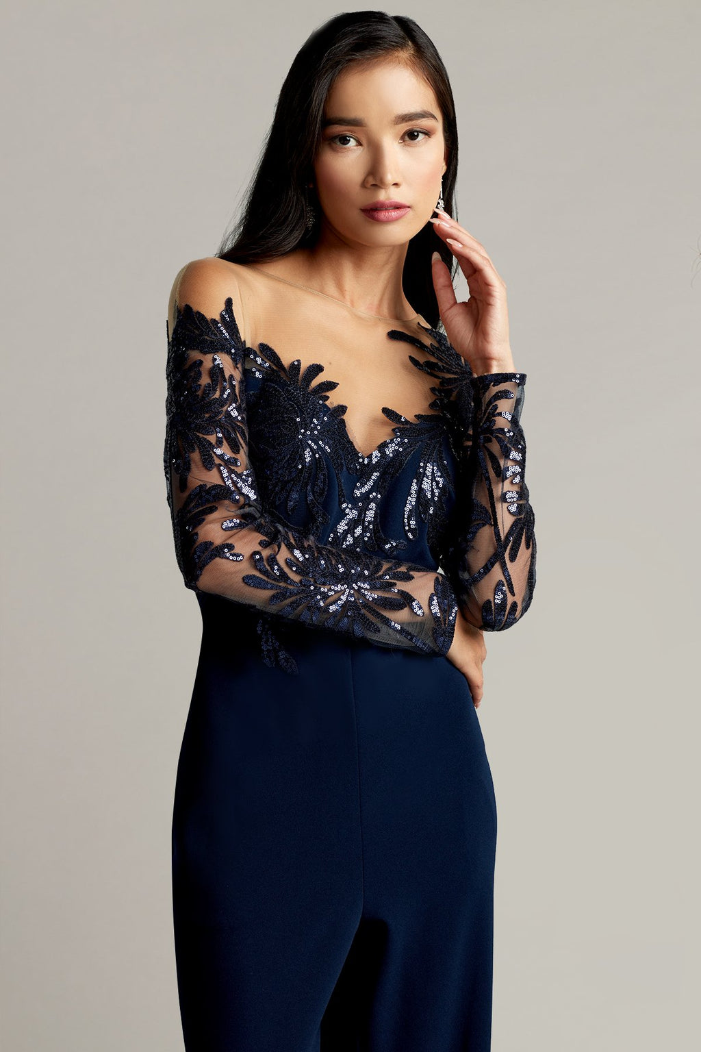 Saville Sequin Illusion Jumpsuit