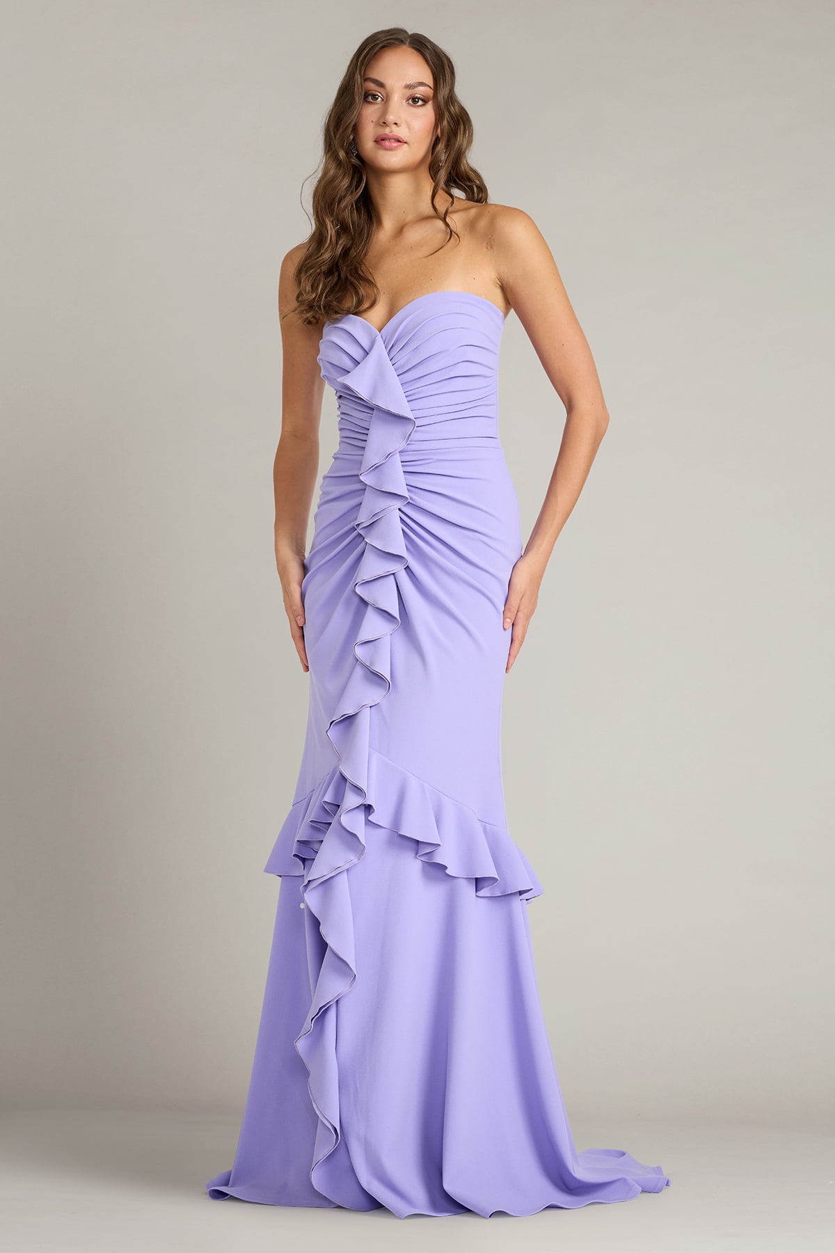 Spargo Cascading Ruffle Gown