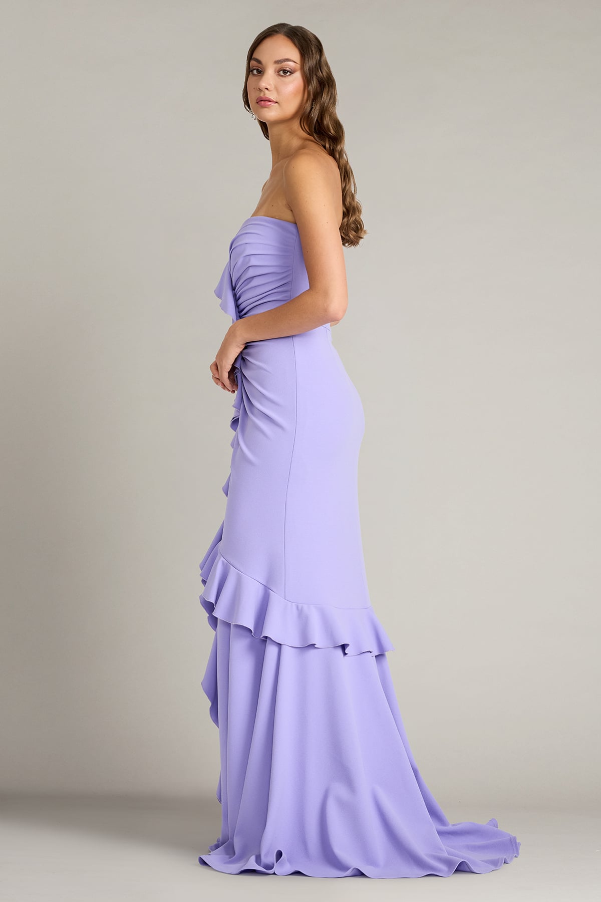 Spargo Cascading Ruffle Gown