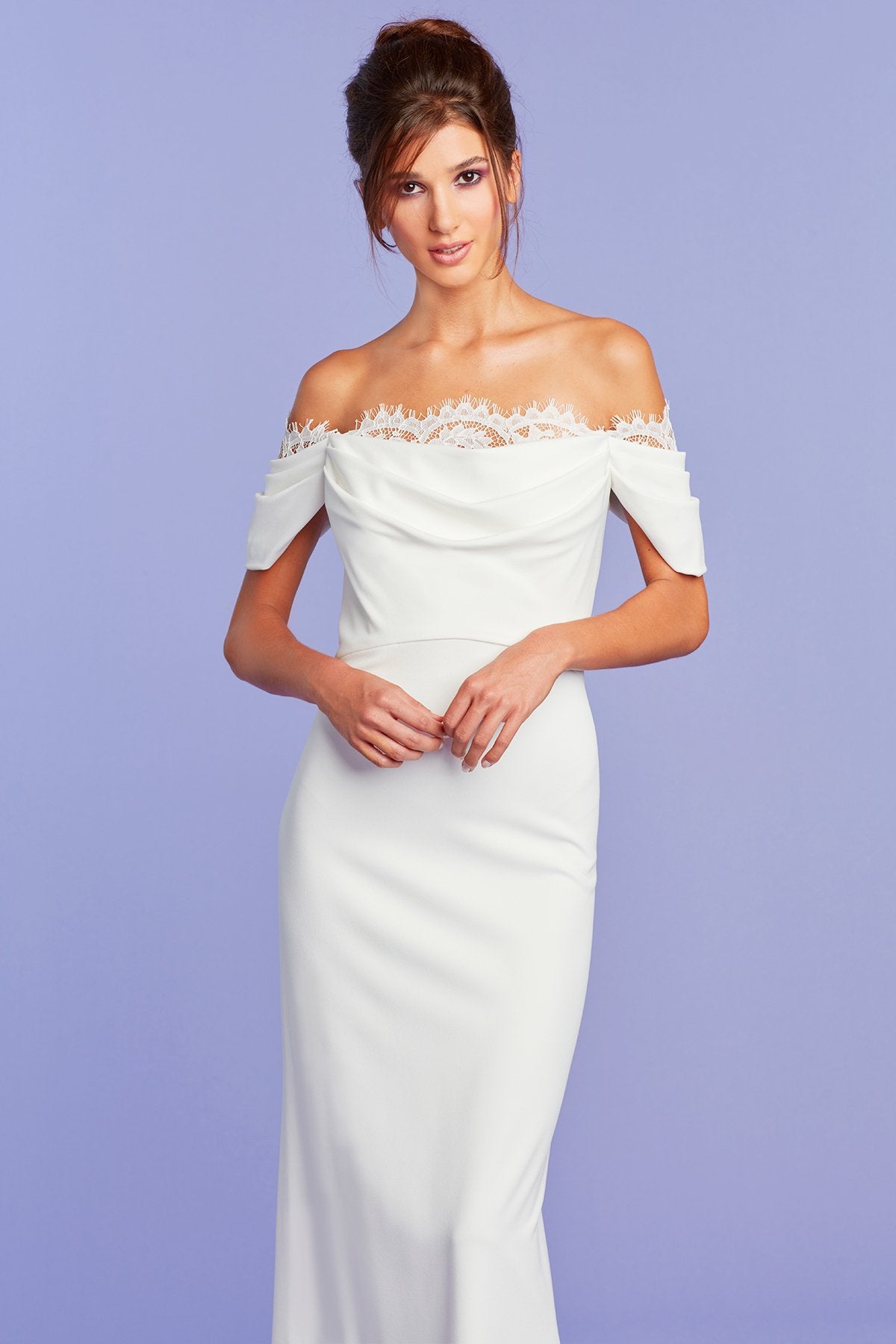 Sutton Draped Off-Shoulder Gown