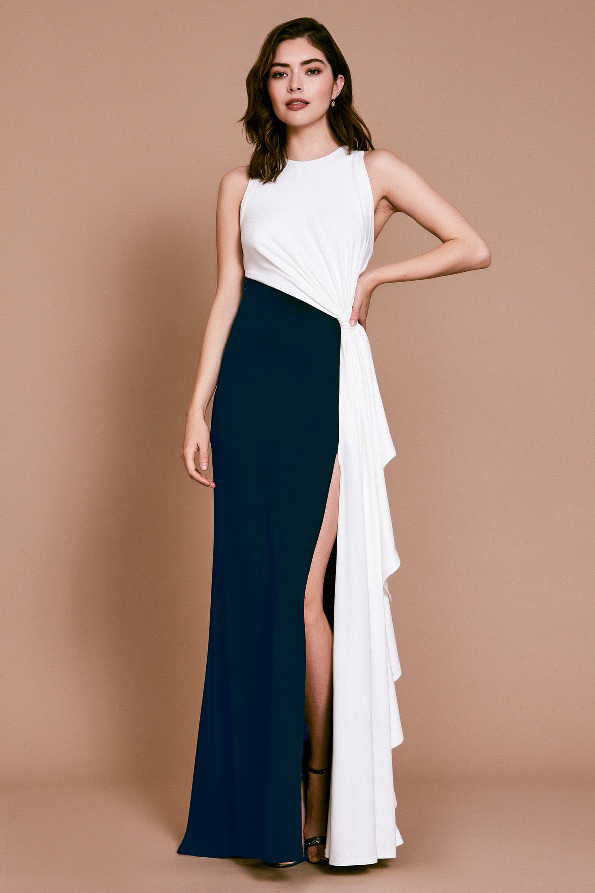 Crosby Textured Crepe Gown