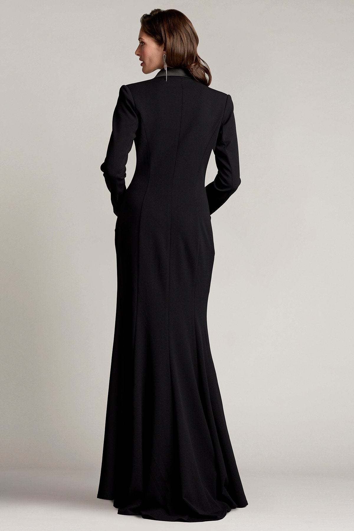 Atike Satin Lapel Tuxedo Gown