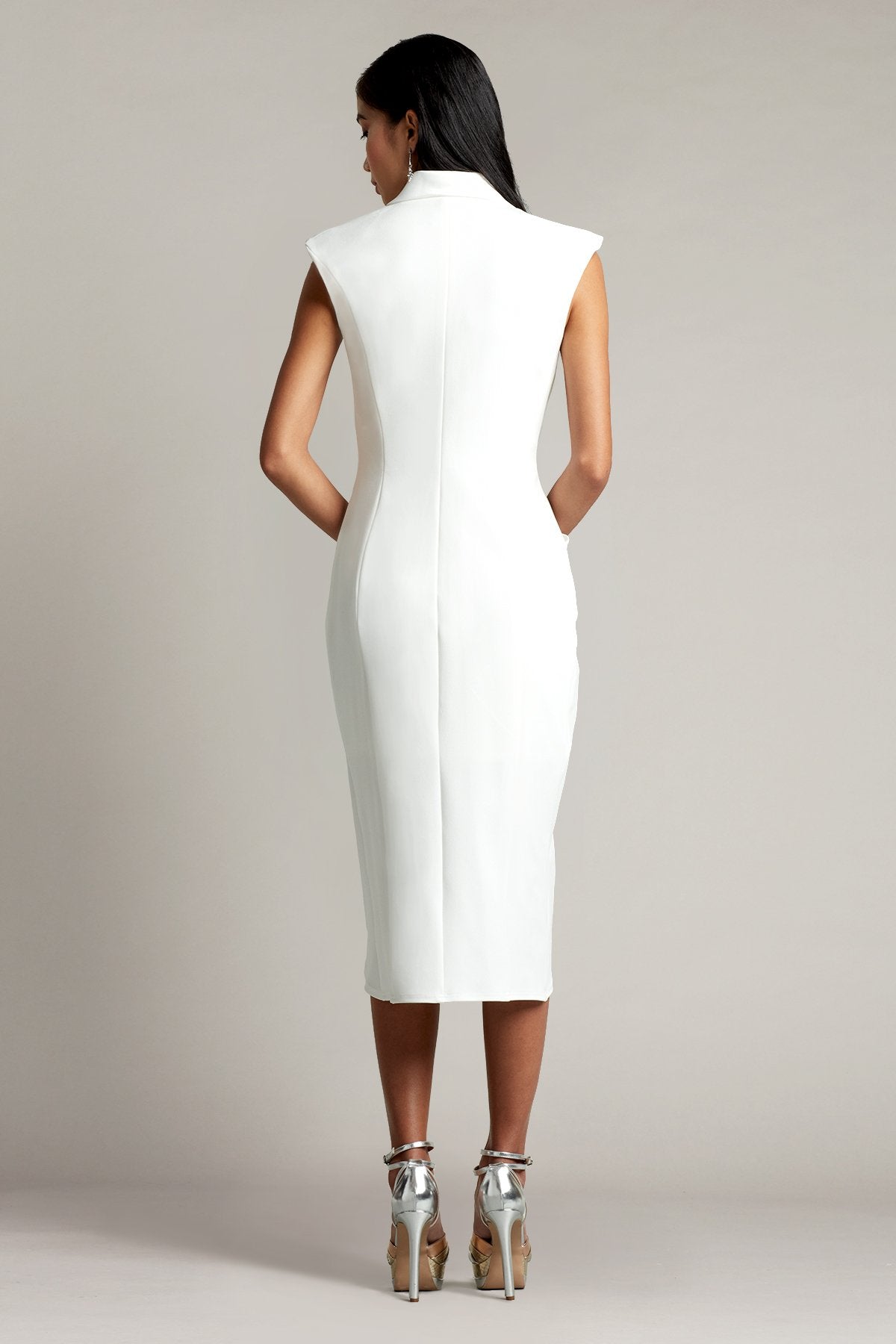Atike Satin Lapel Tuxedo Dress