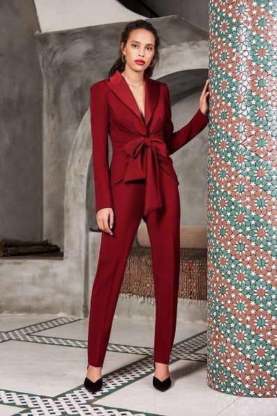 Kader Satin Lapel Tuxedo Jumpsuit 
