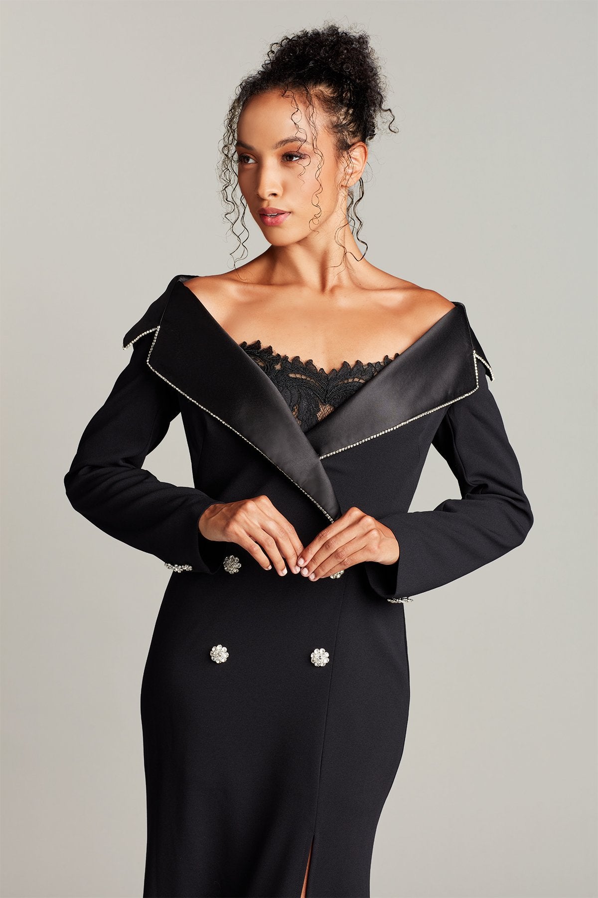 Lale Double Breasted Tuxedo Dress