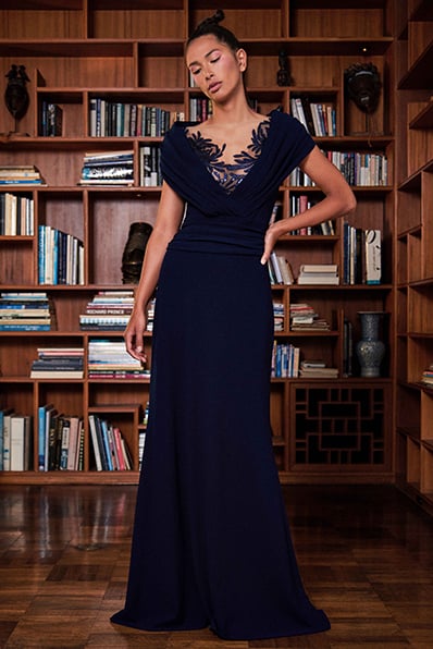Harumi Peekaboo Paillette Gown – Tadashi Shoji Official Online