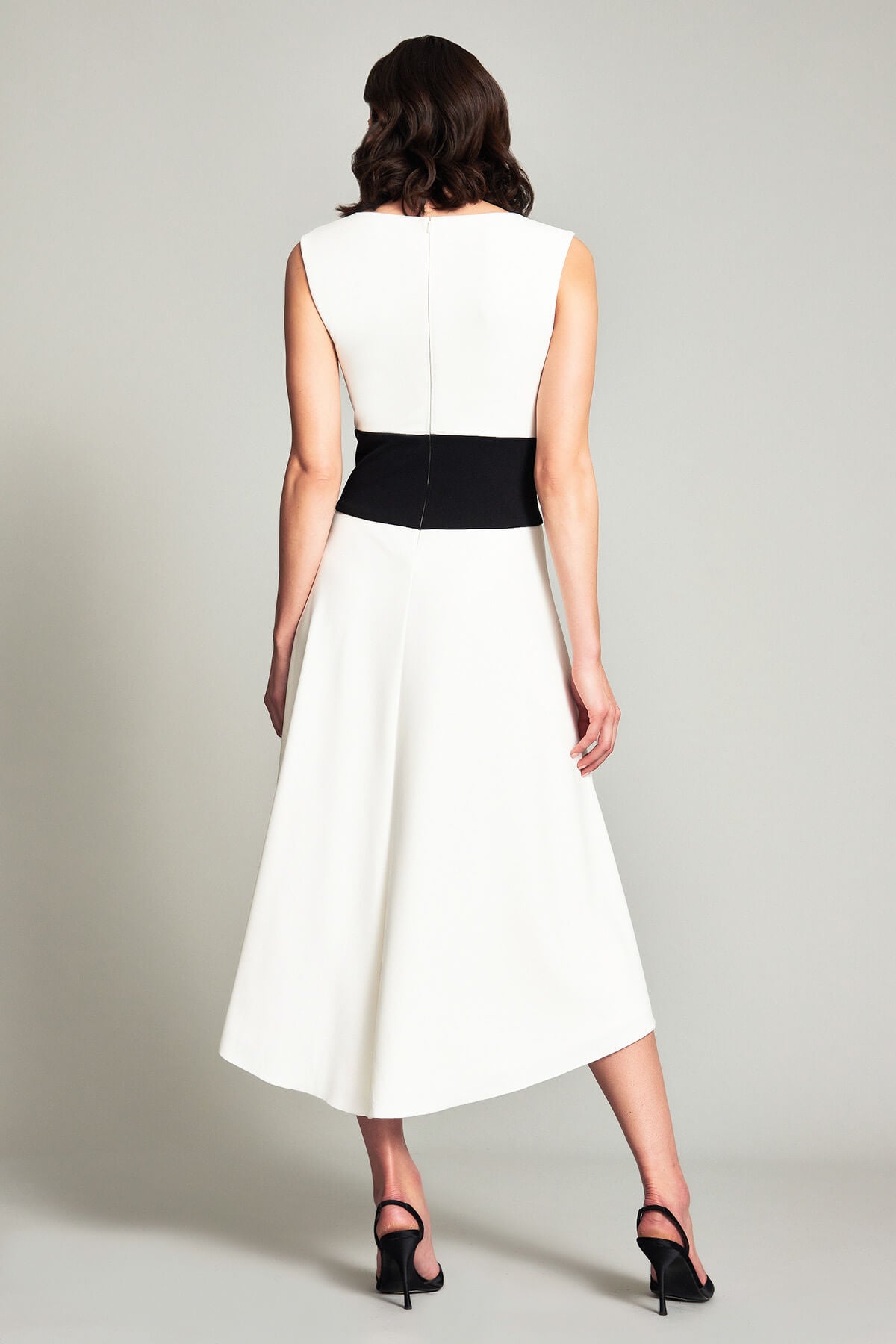 Kana Flared Skirt Slit Dress
