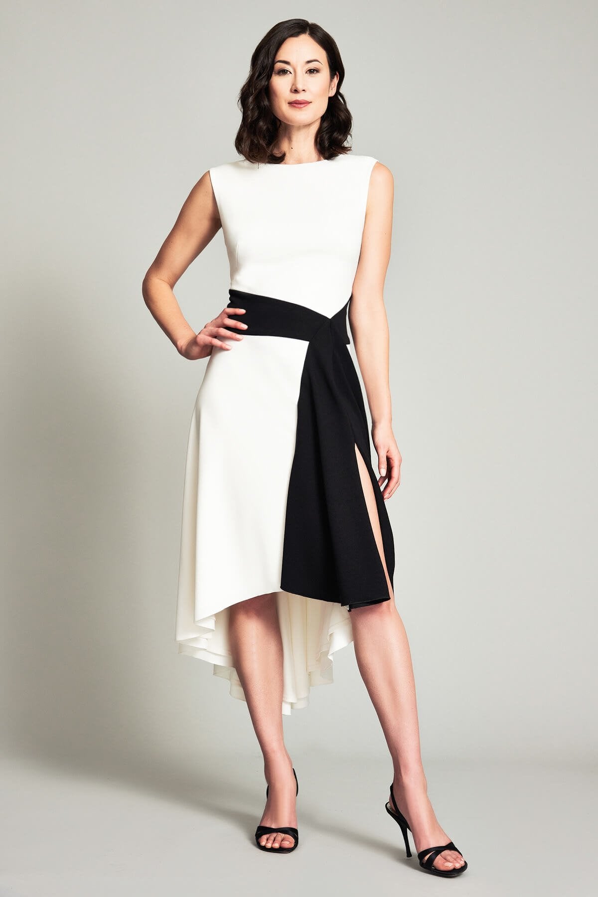 Kana Flared Skirt Slit Dress