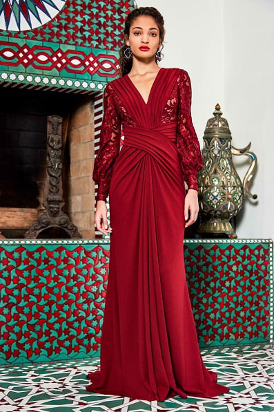 Fatma Crisscross Draped Gown