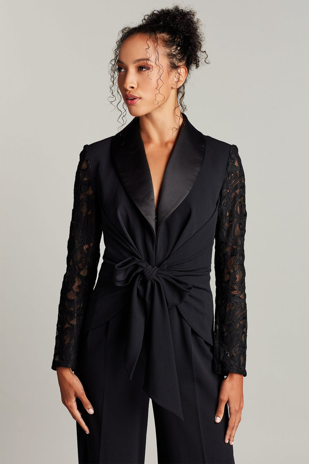Duru Tie Sash Tuxedo Jumpsuit