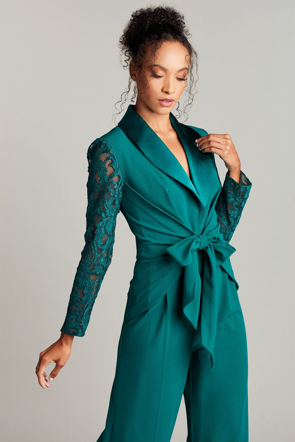 Duru Tie Sash Tuxedo Jumpsuit