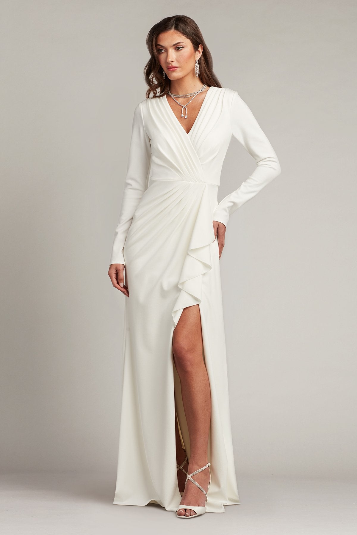 Kleiman Cascading Drape Gown – Tadashi Shoji Official Online Boutique