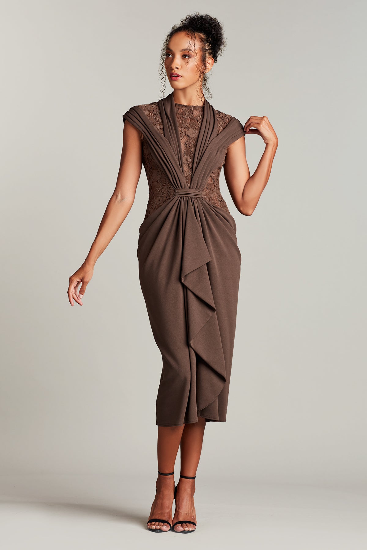 Eymen Draped Midi Dress