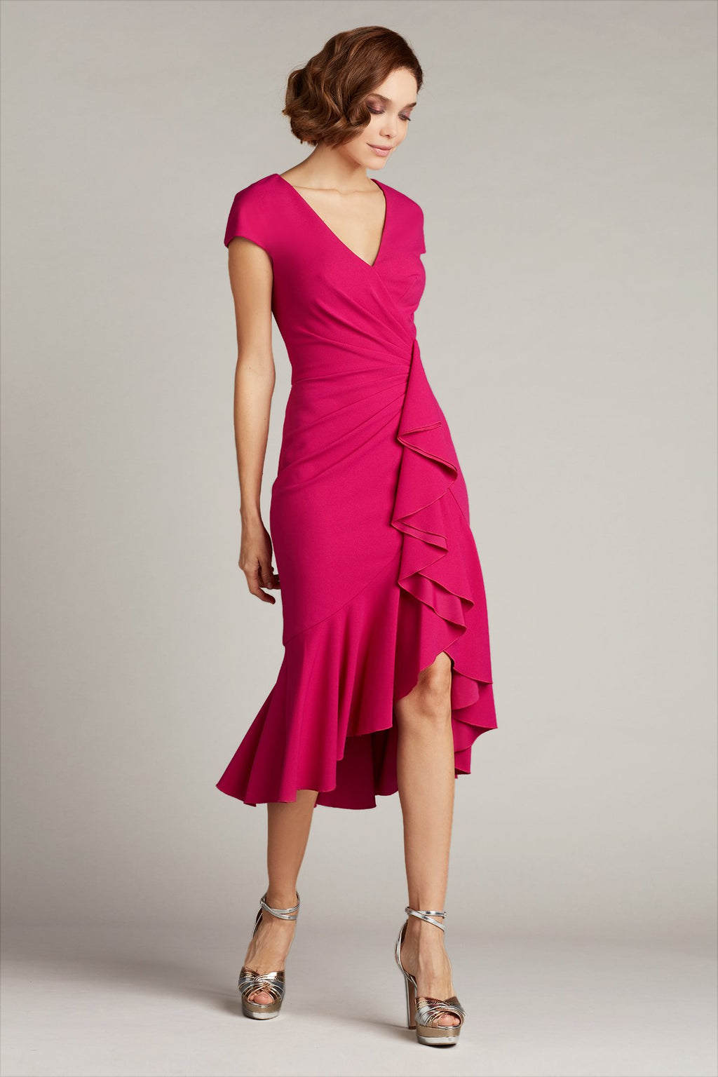 Senara Cascading Ruffle Dress