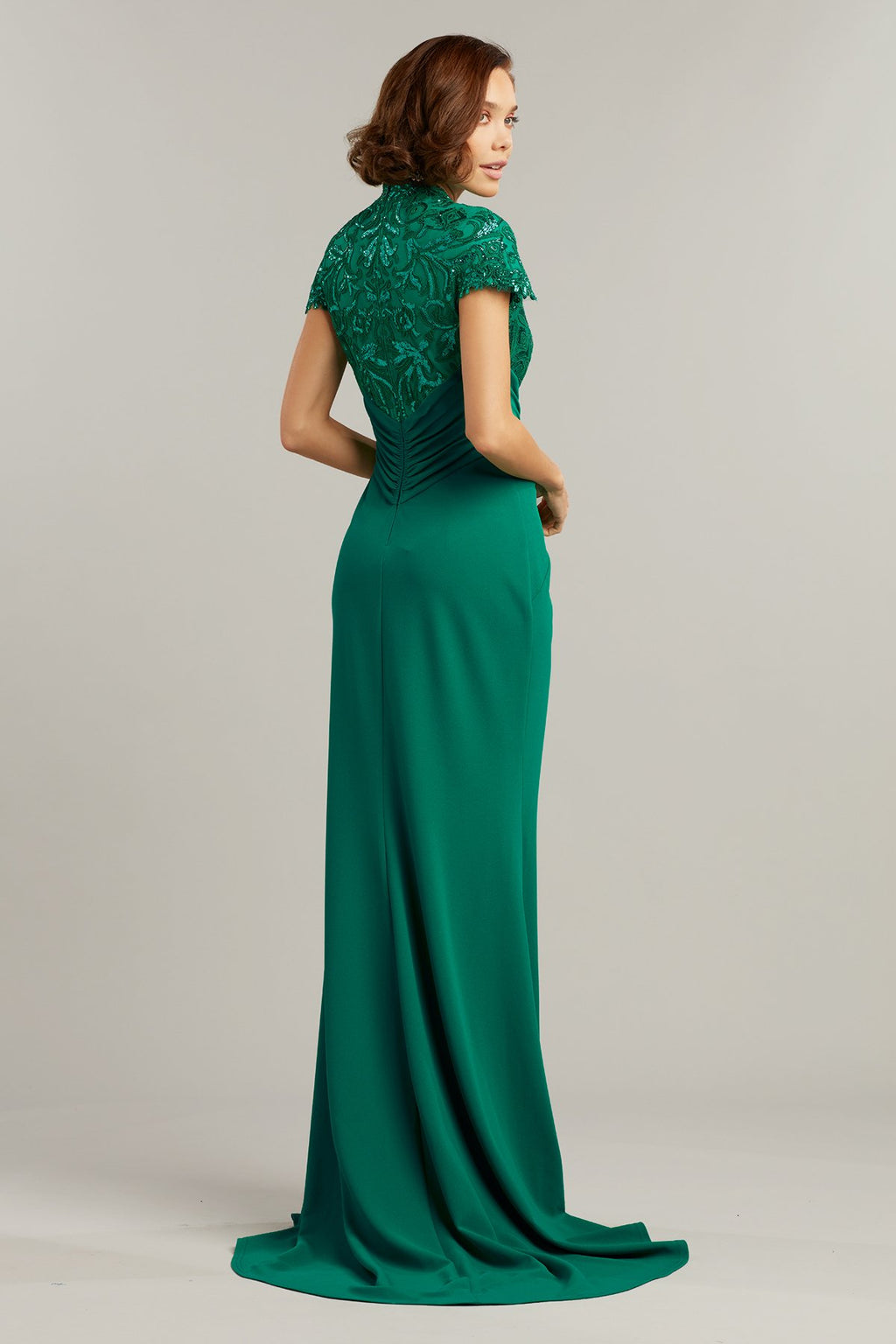Percy Sequin-Embroidered Crepe Gown