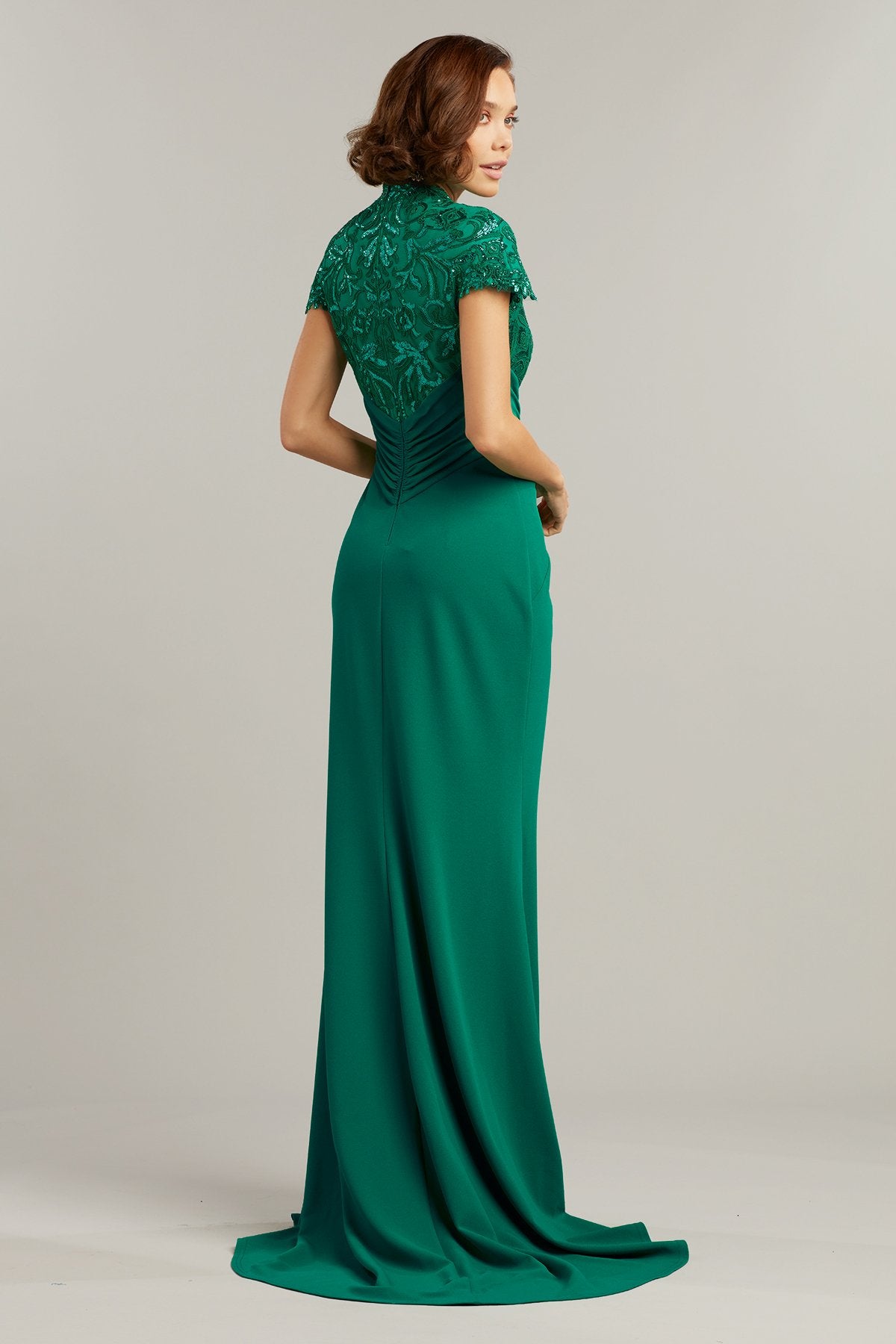 Percy Sequin-Embroidered Crepe Gown