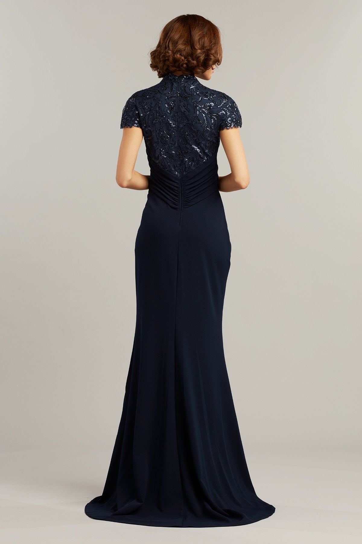 Percy Sequin-Embroidered Crepe Gown