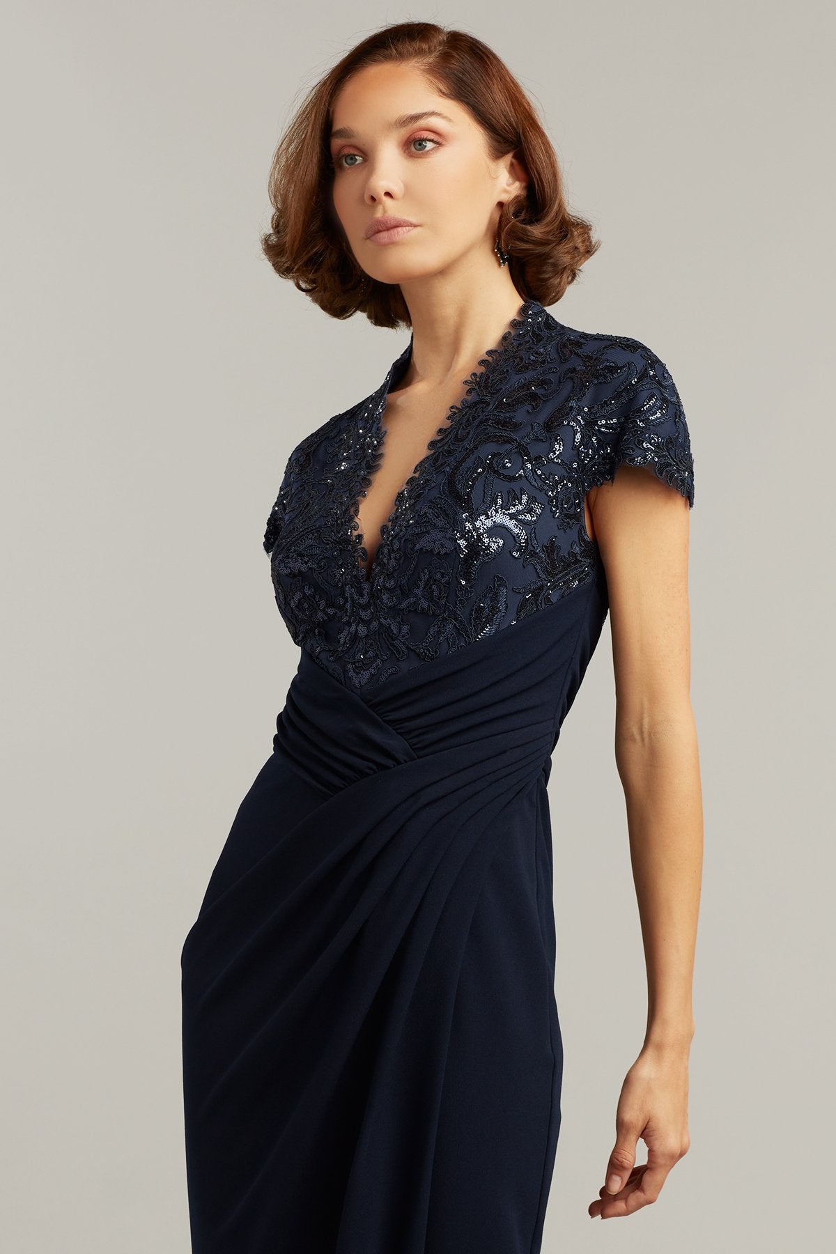 Percy Sequin-Embroidered Crepe Gown