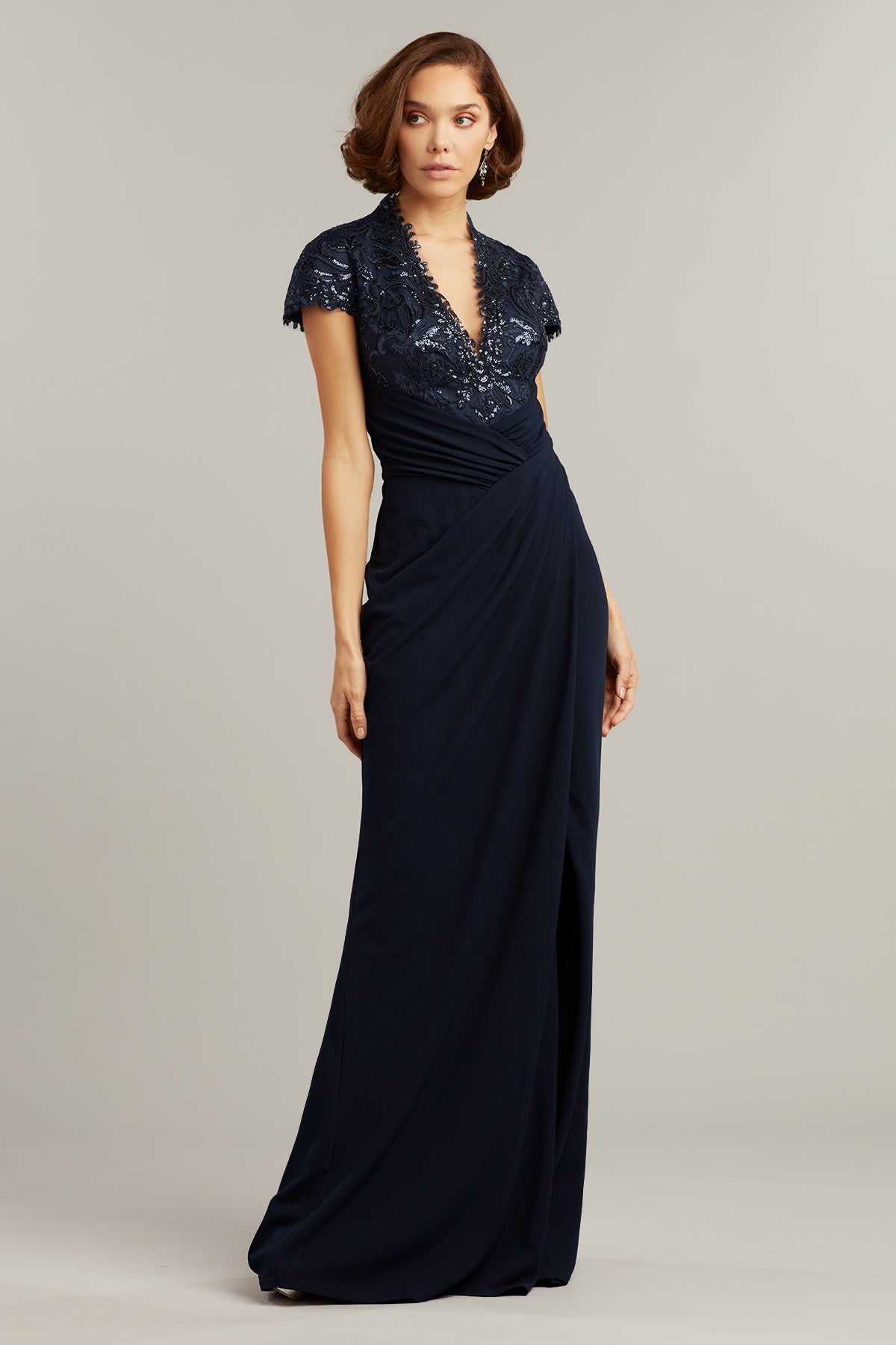 Percy Sequin-Embroidered Crepe Gown