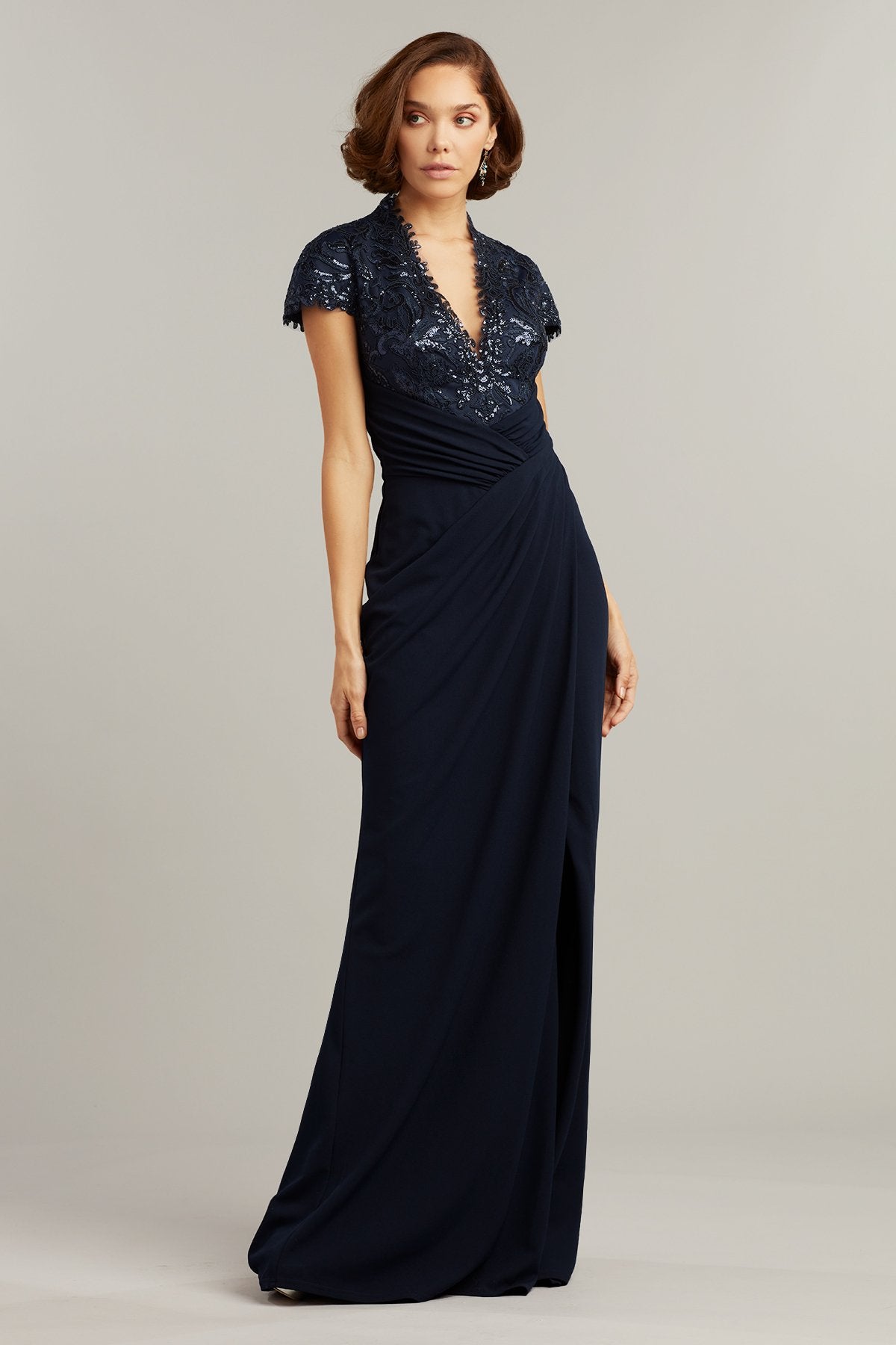 Percy Sequin-Embroidered Crepe Gown