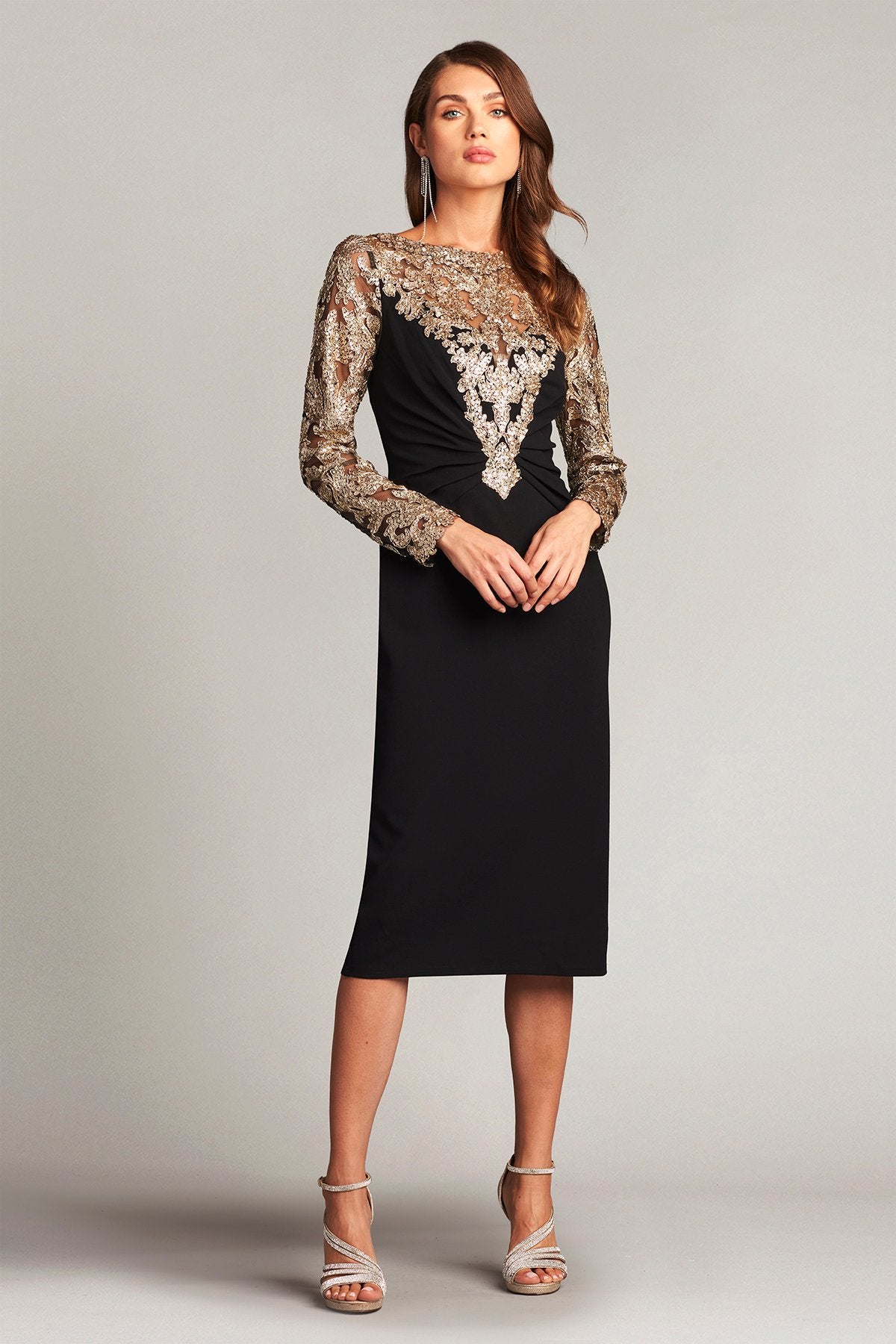Klara Sequin Illusion Midi Dress