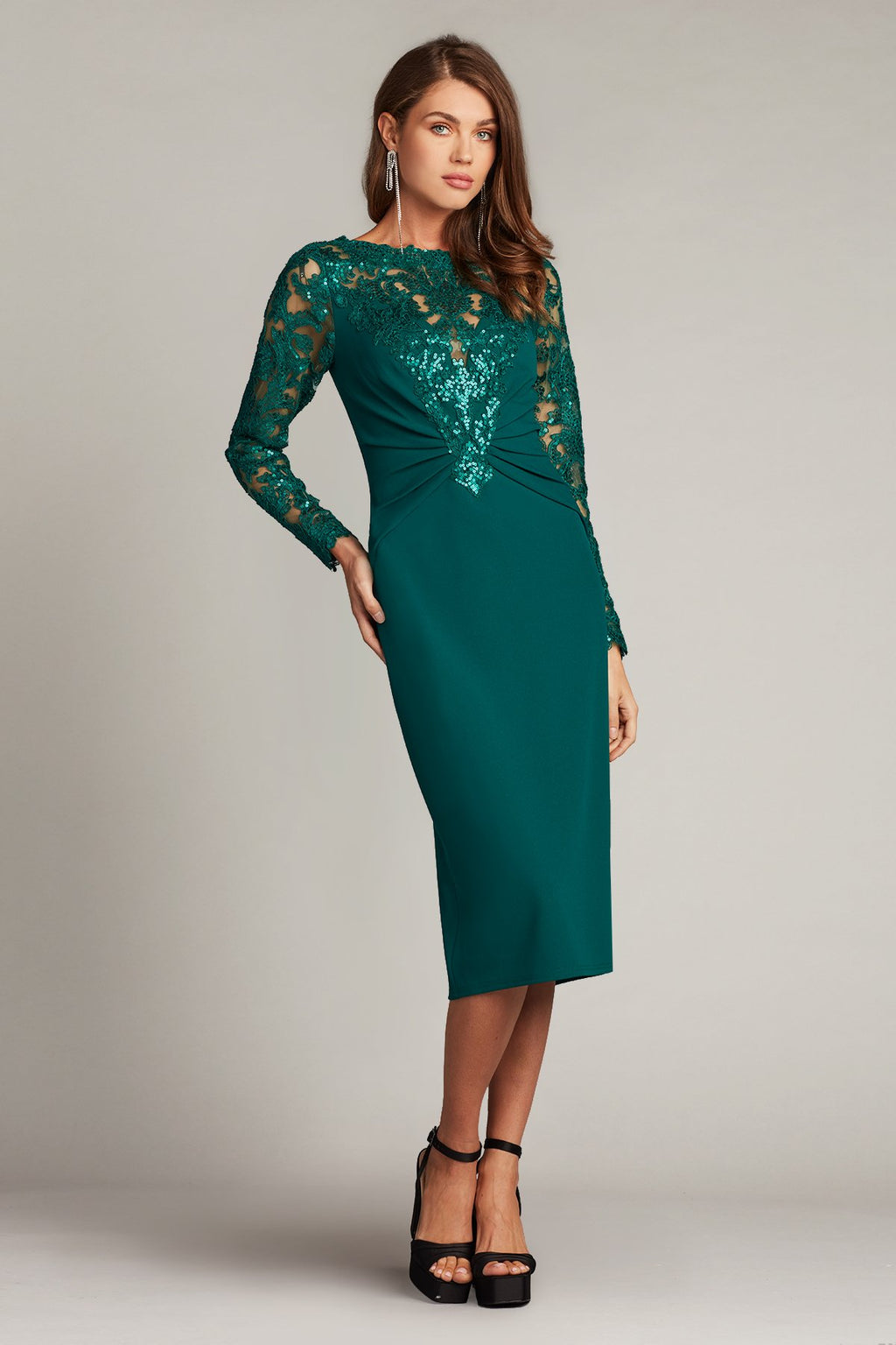 Klara Sequin Illusion Midi Dress