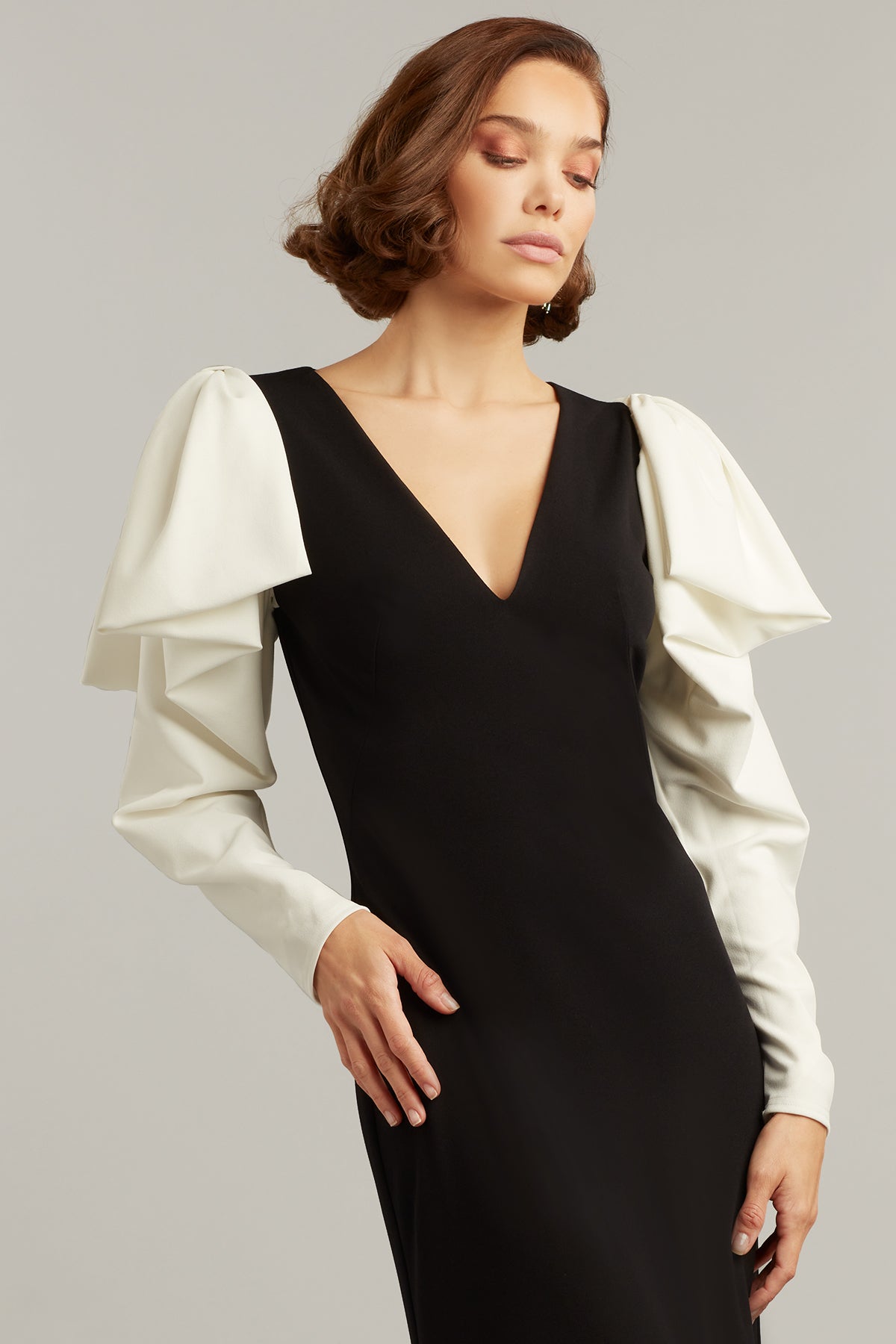 Berenger Contrast Sleeve Gown
