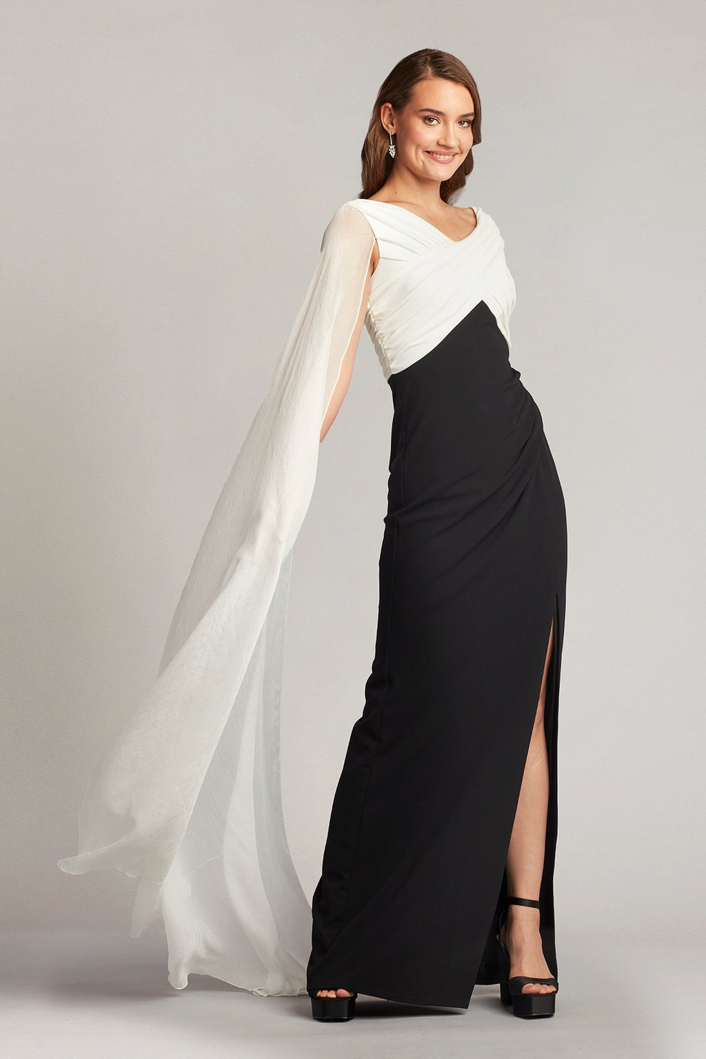 Kulman Cape-Sleeve Gown