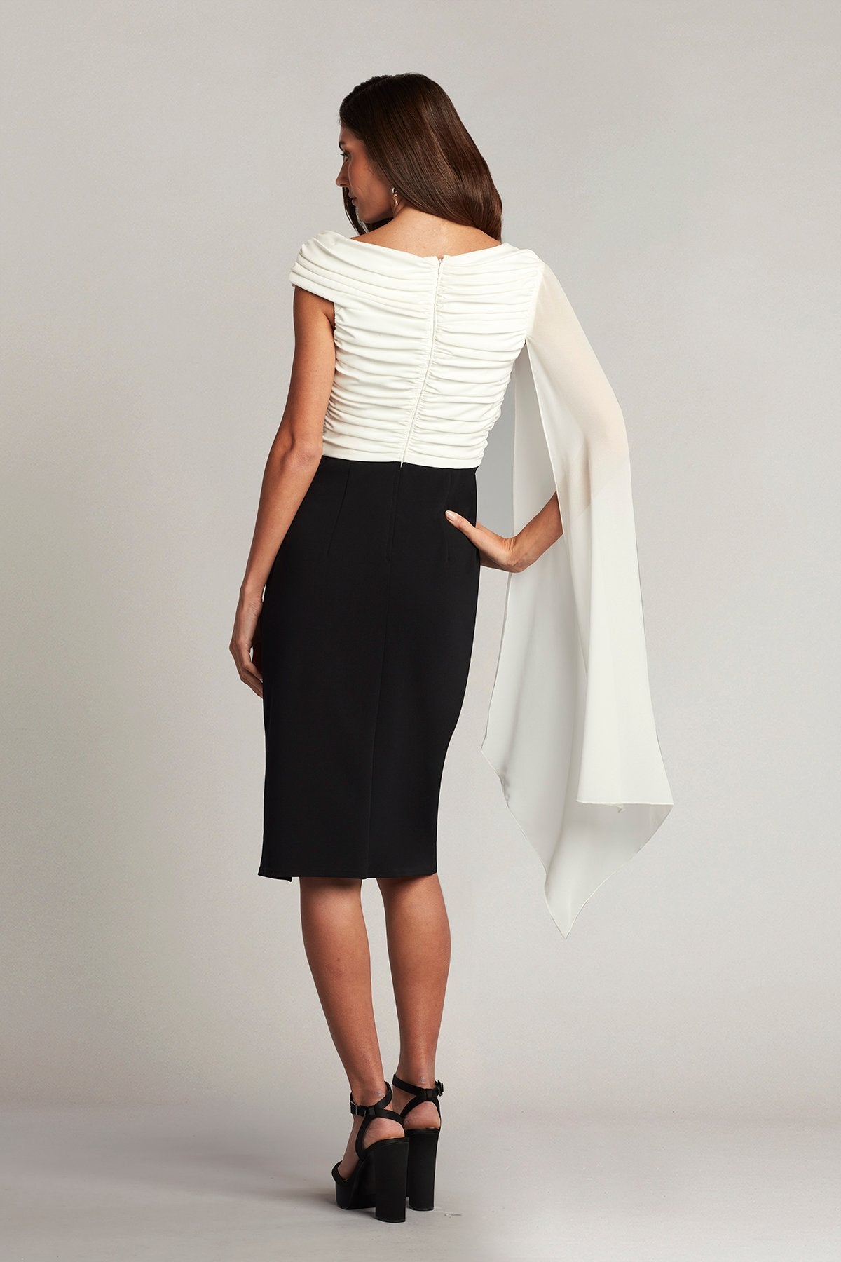 Kulman Cape-Sleeve Dress
