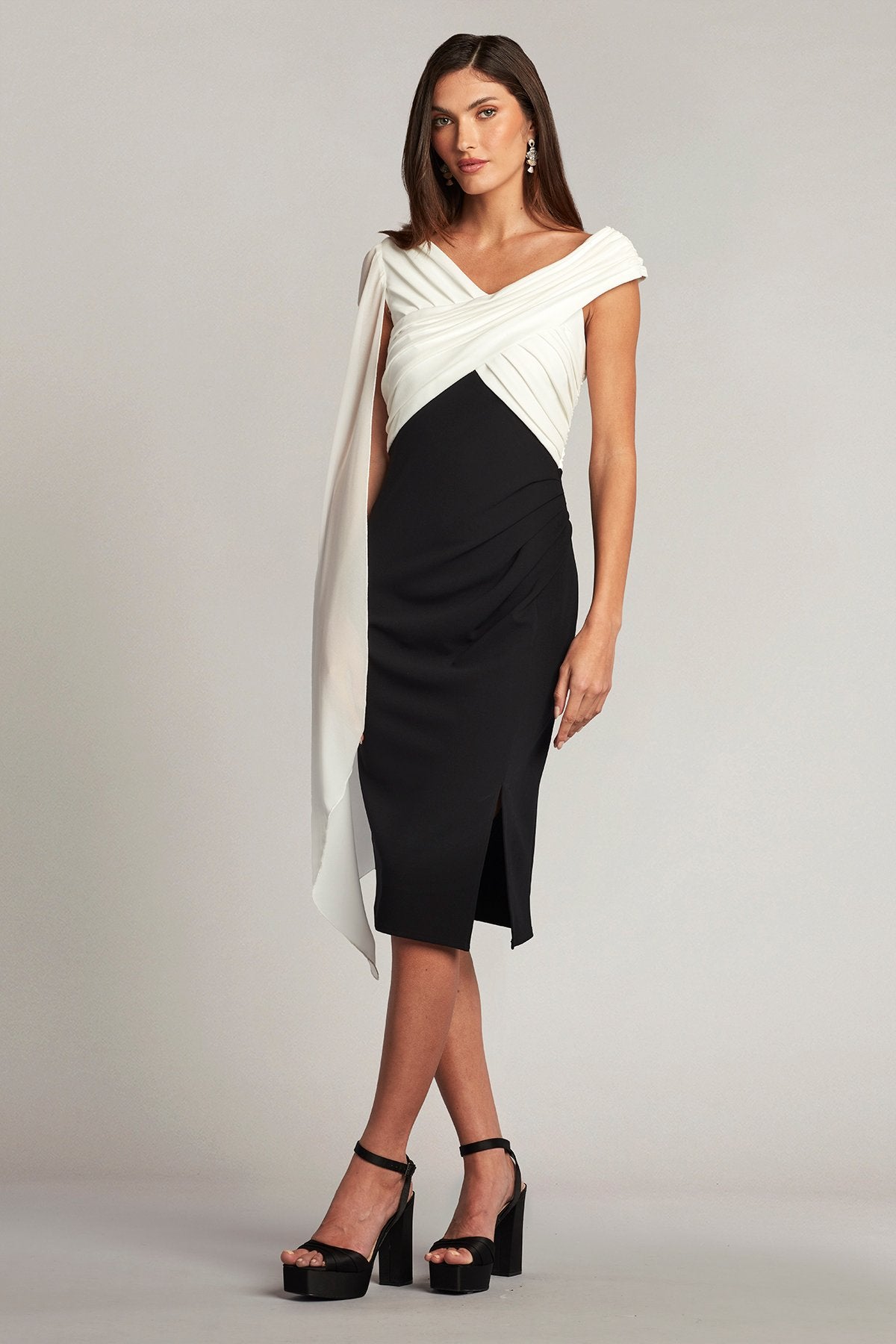 Kulman Cape-Sleeve Dress