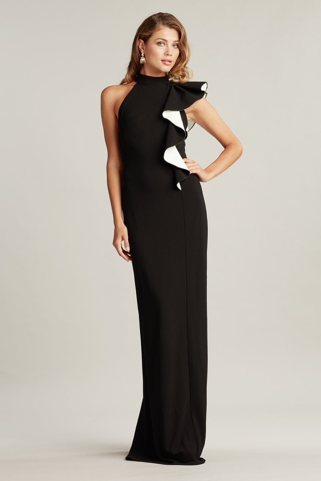 Altman Flounce Halter Gown