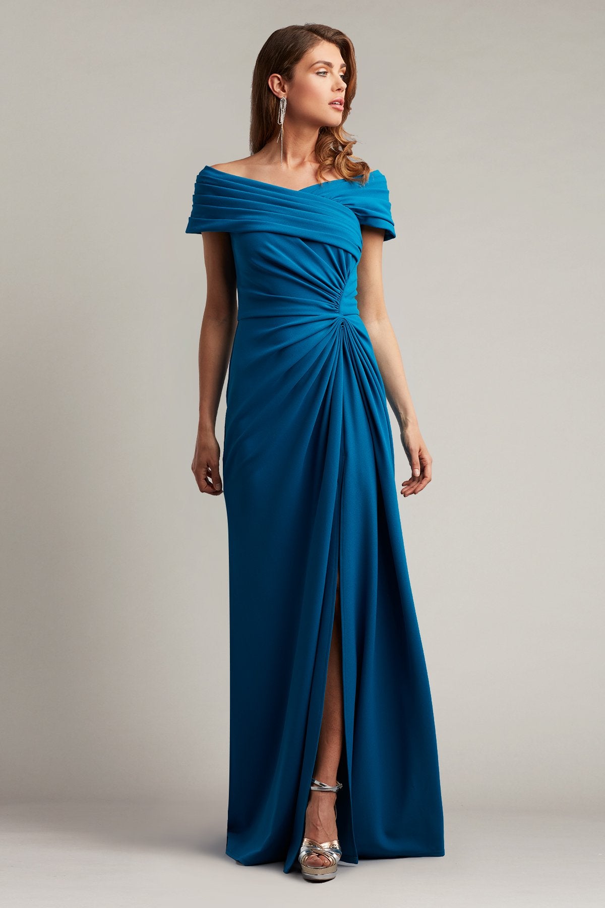 Marion Draped Crepe Gown