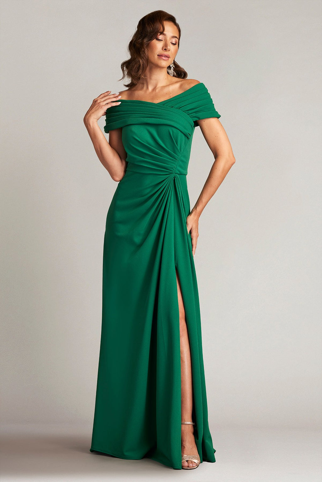 Marion Draped Crepe Gown