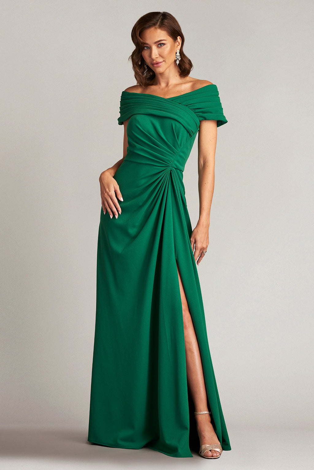 Marion Draped Crepe Gown