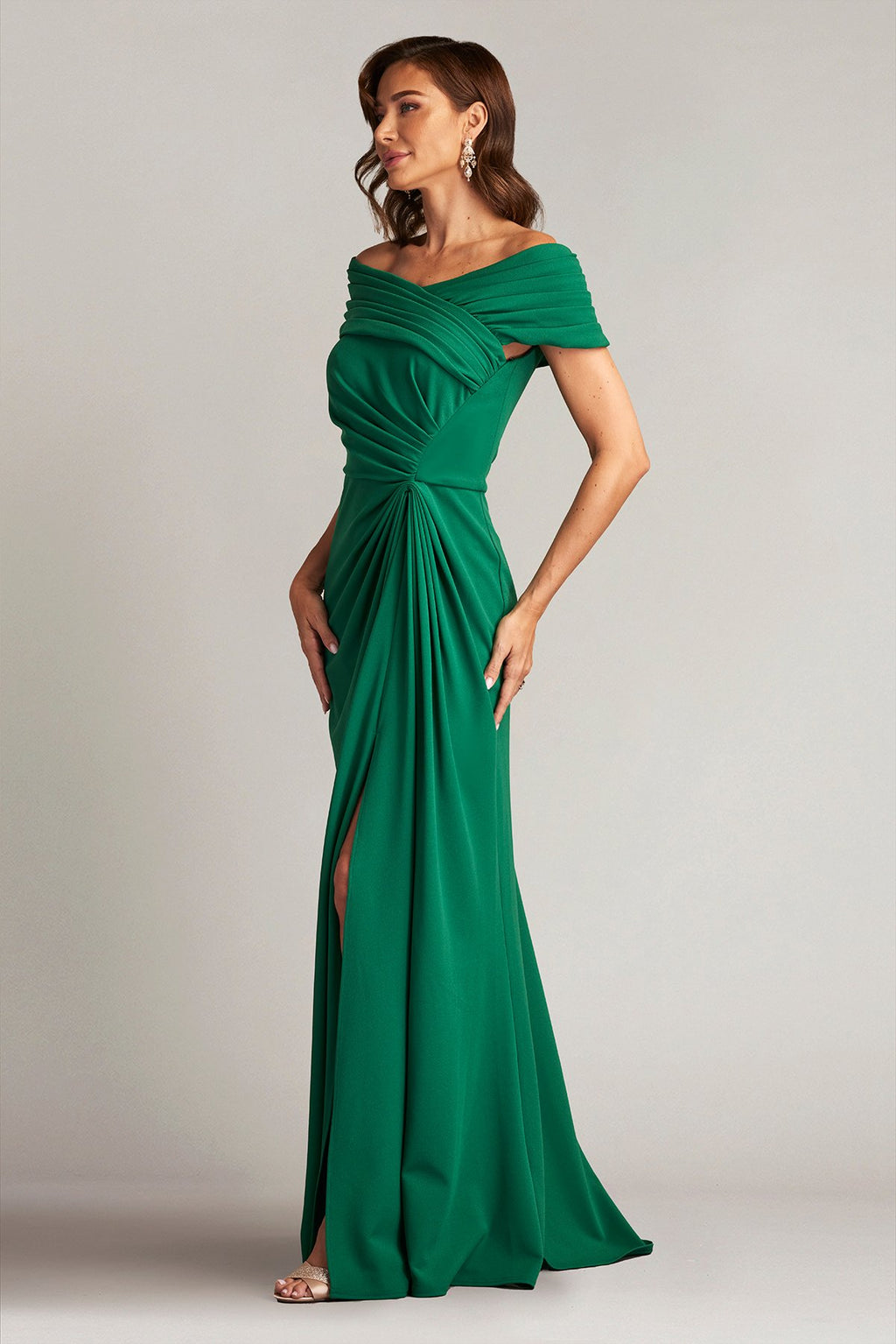 Marion Draped Crepe Gown