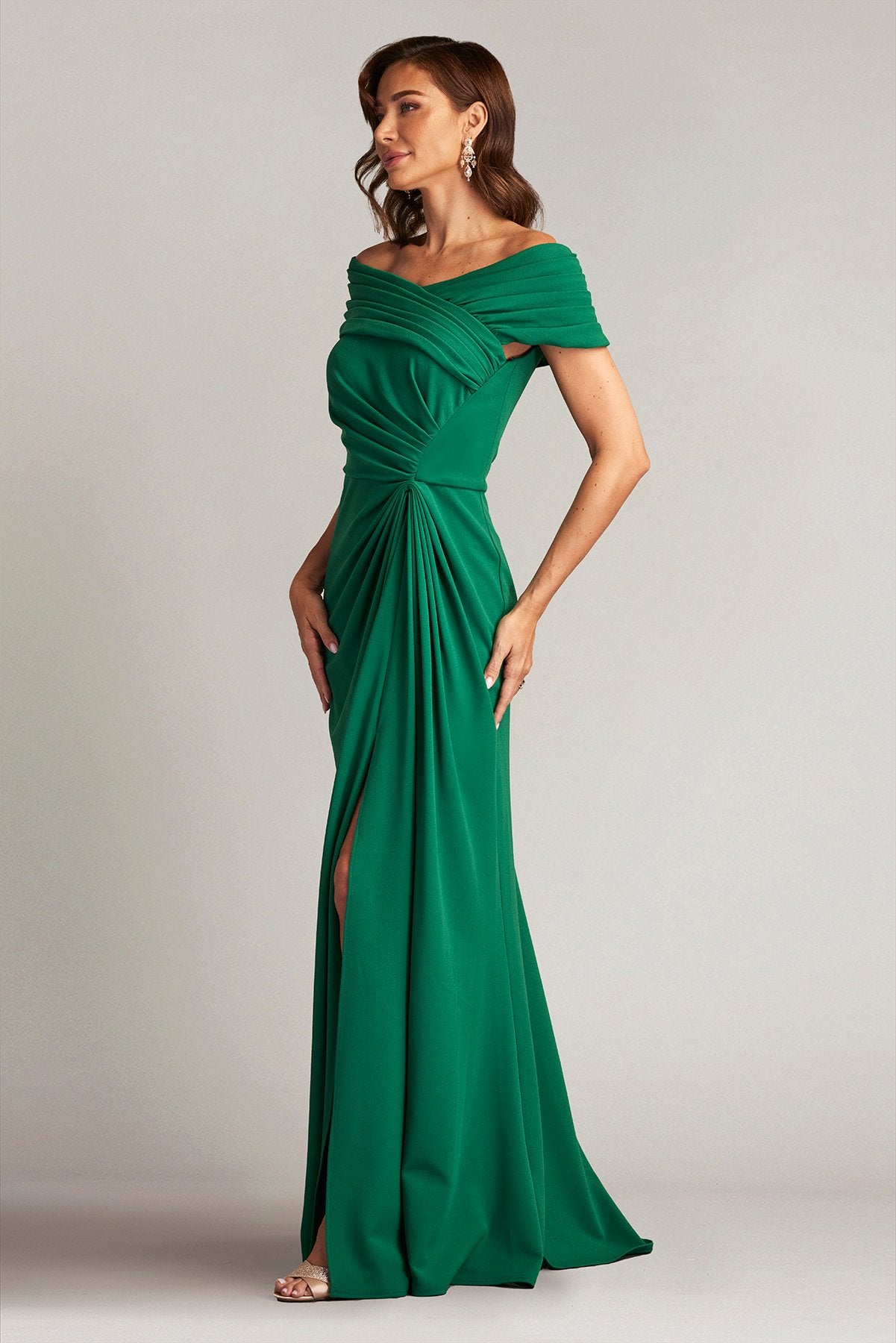 Marion Draped Crepe Gown