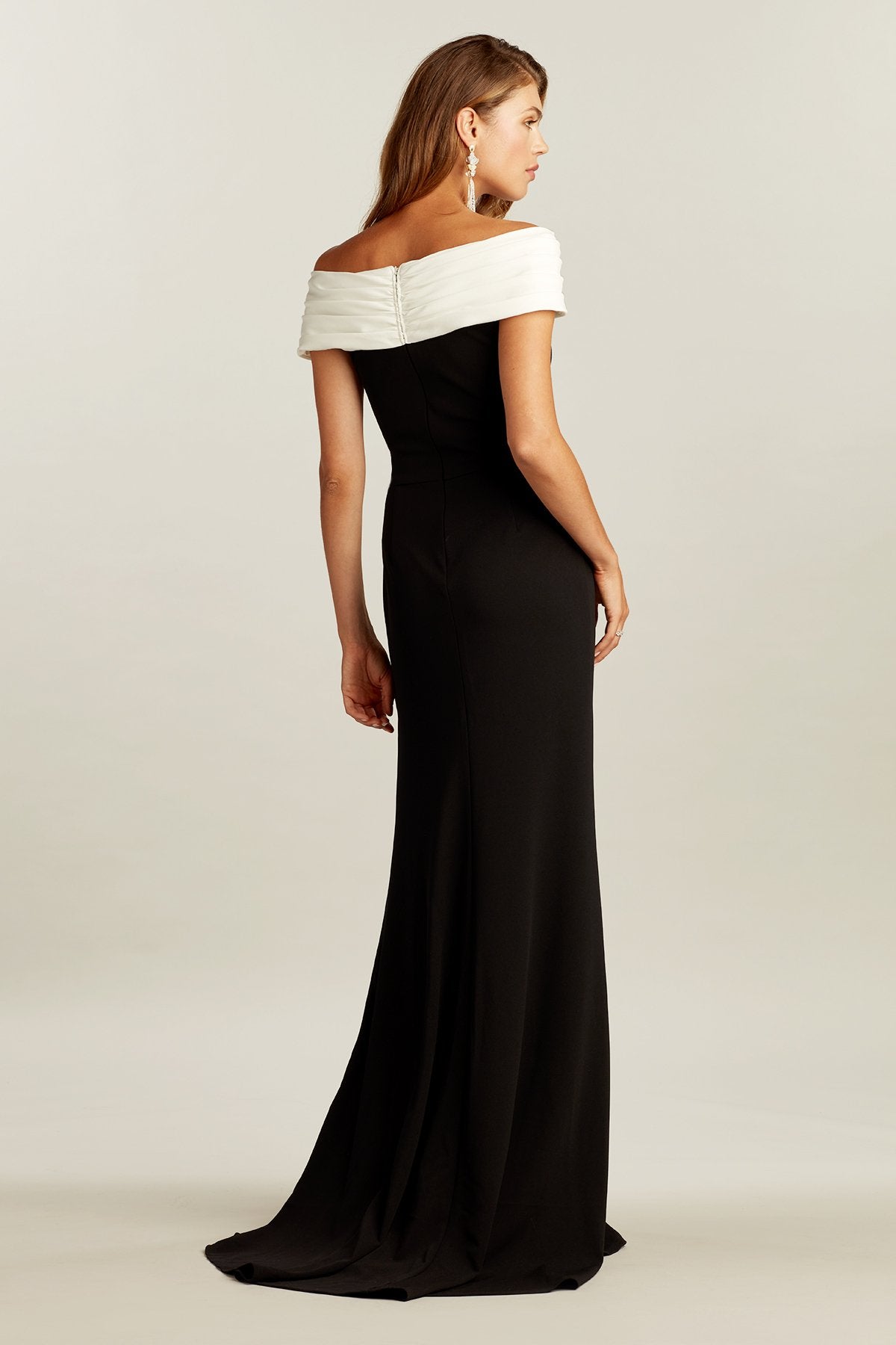 Marion Draped Crepe Gown