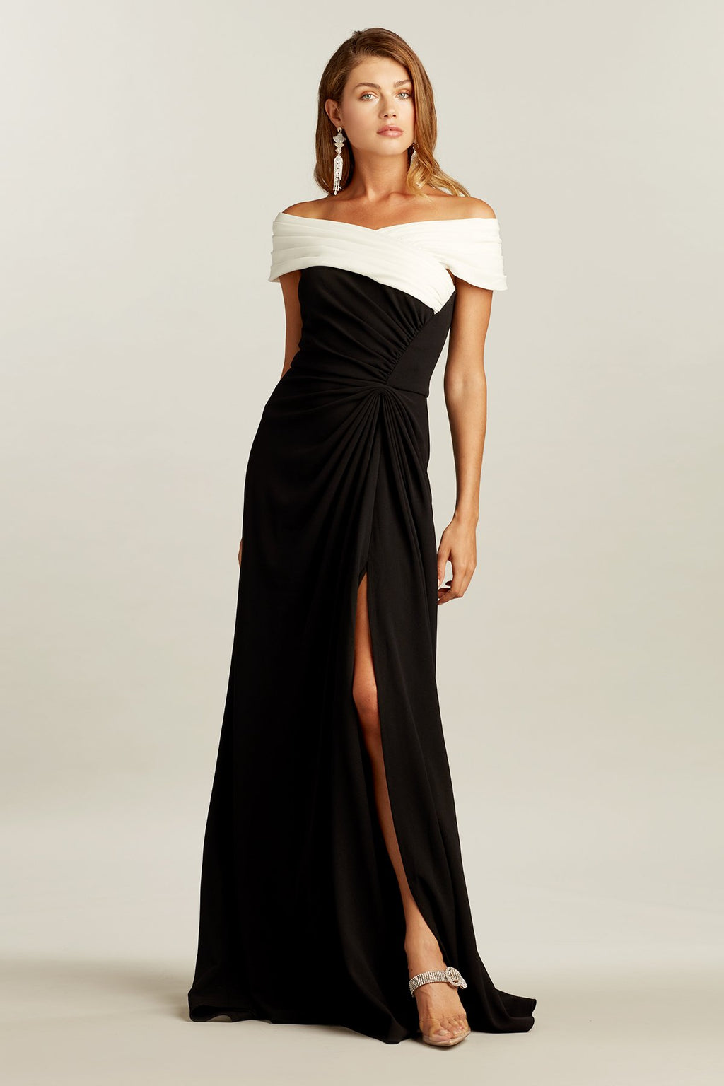 Marion Draped Crepe Gown