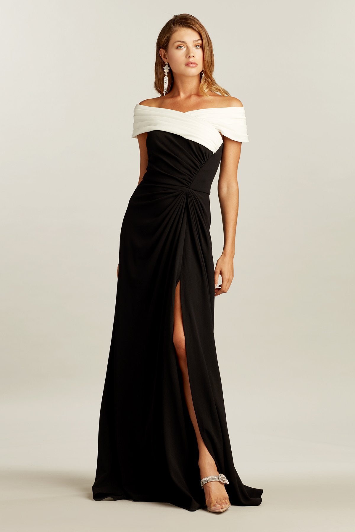 Marion Draped Crepe Gown