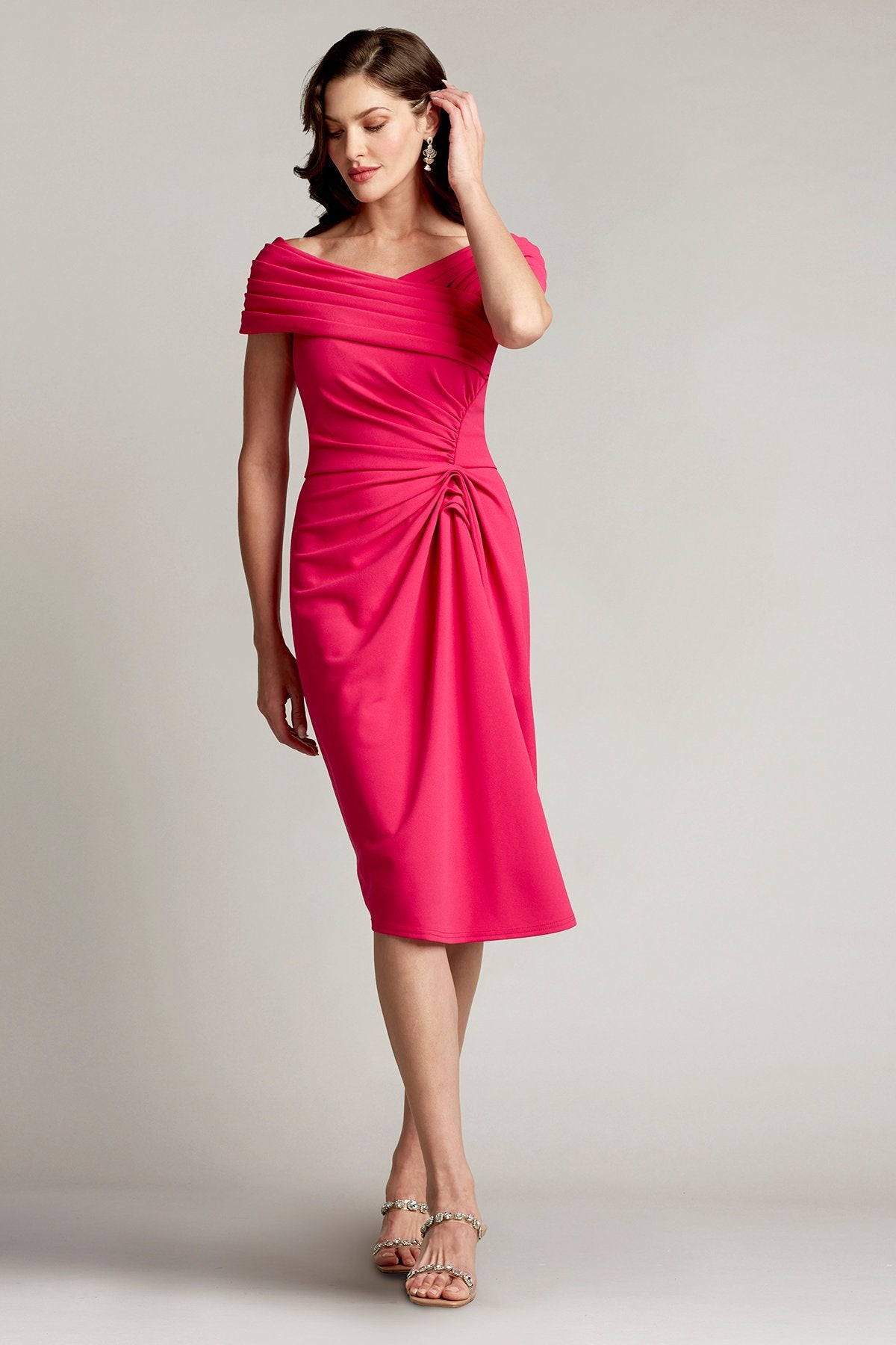 Marion Draped Crepe Dress