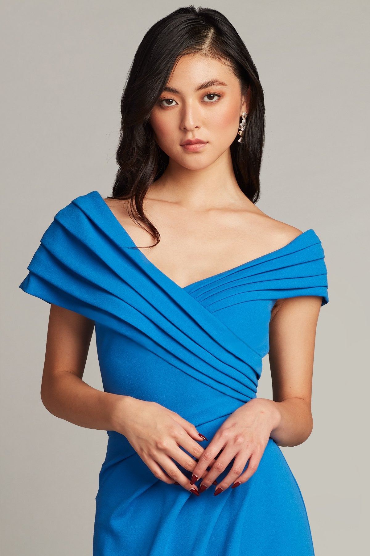 Danya Draped Crepe Gown