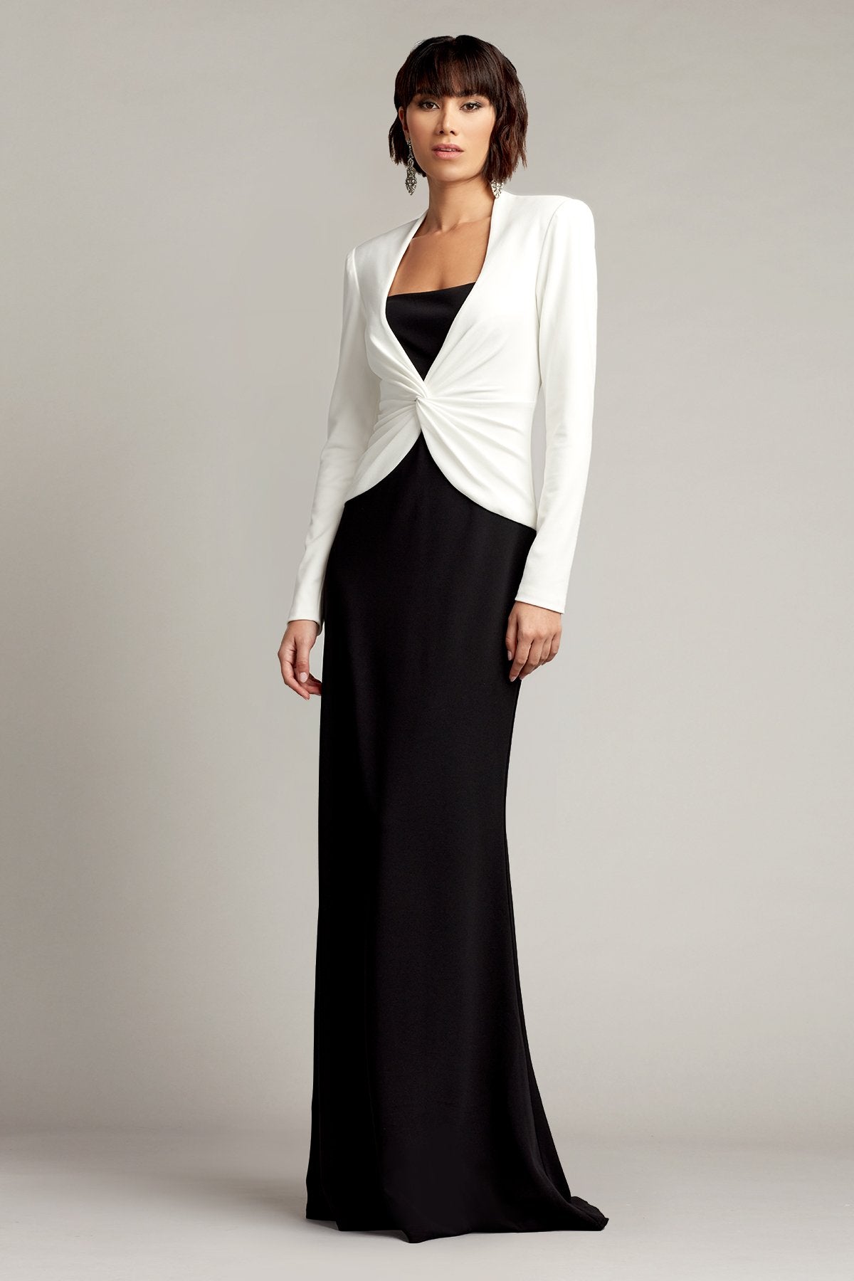 Atria Layered Twist-Drape Gown