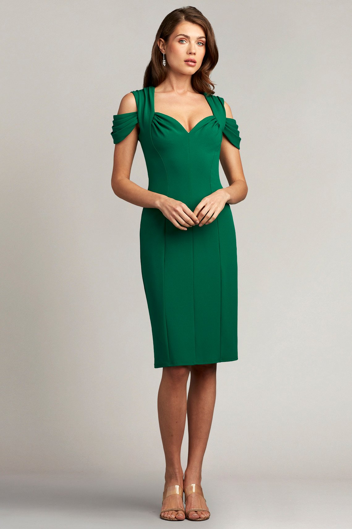 Emary Draped Cold-Shoulder Dress
