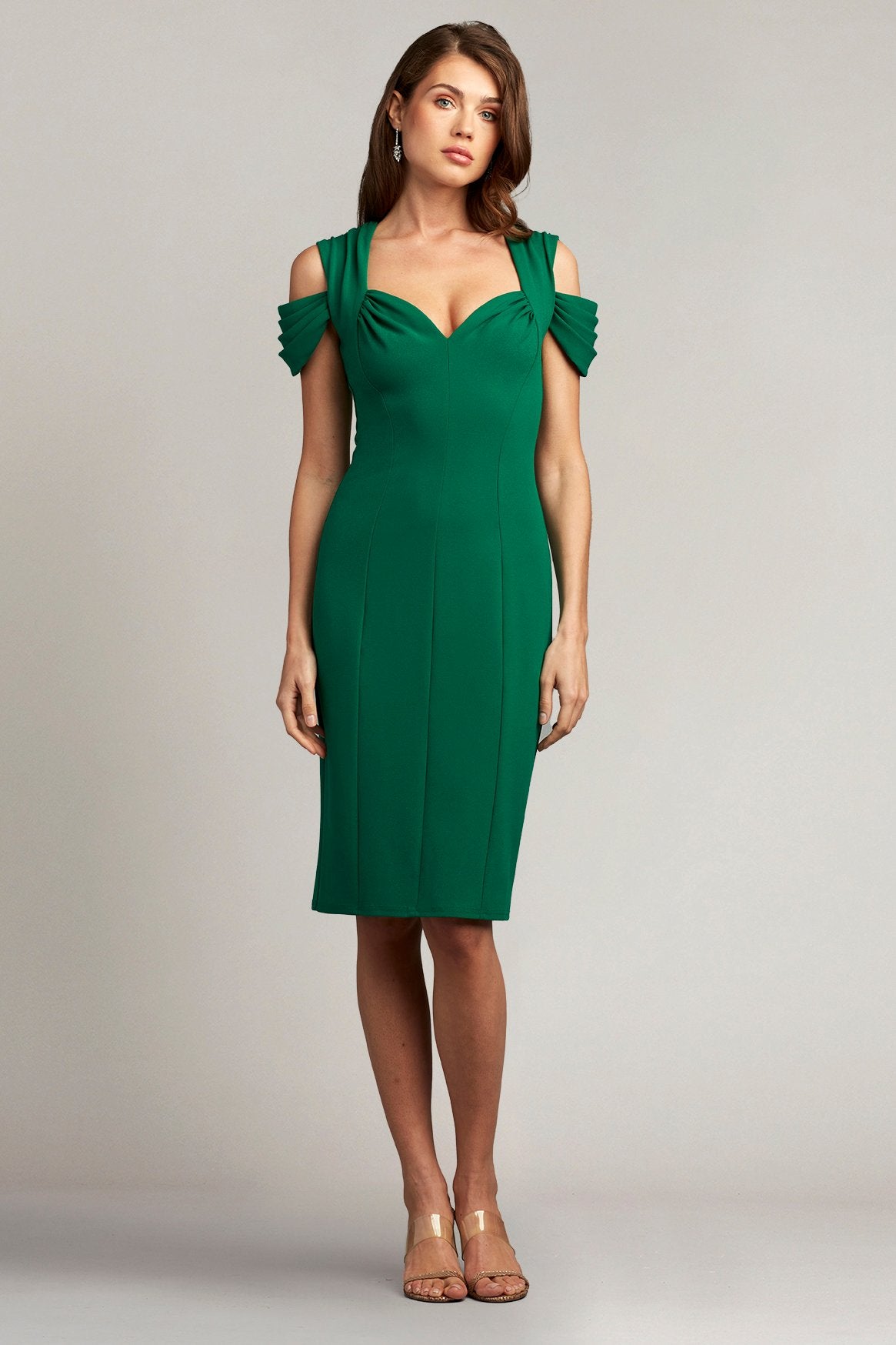 Emary Draped Cold-Shoulder Dress