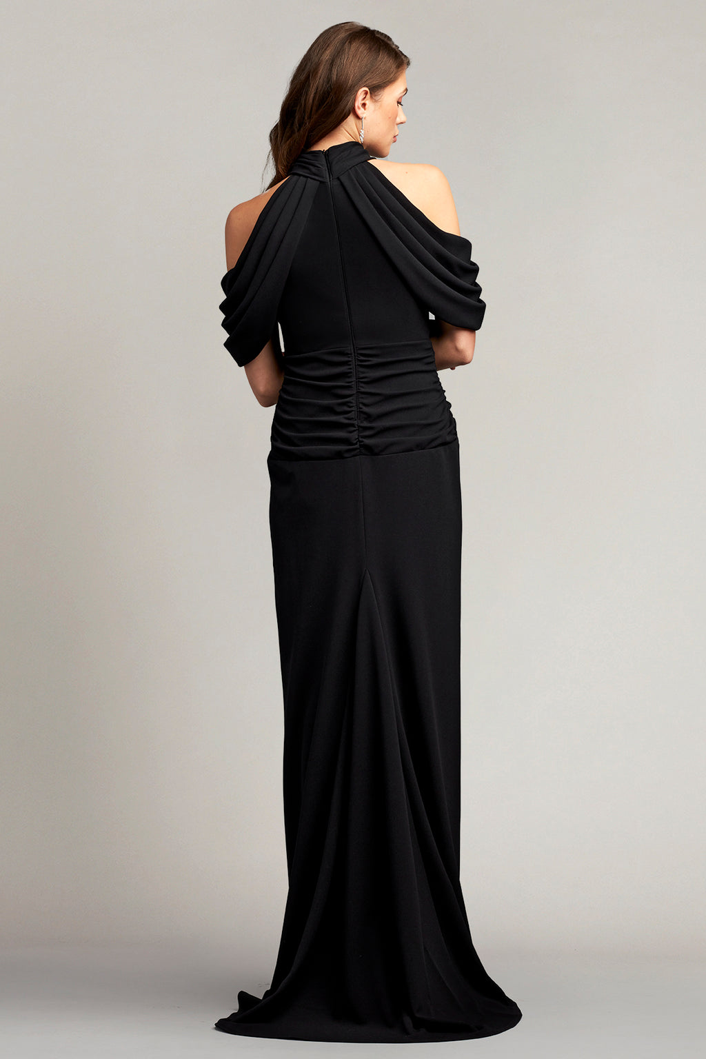 Pruitt Draped Cold-Shoulder Gown